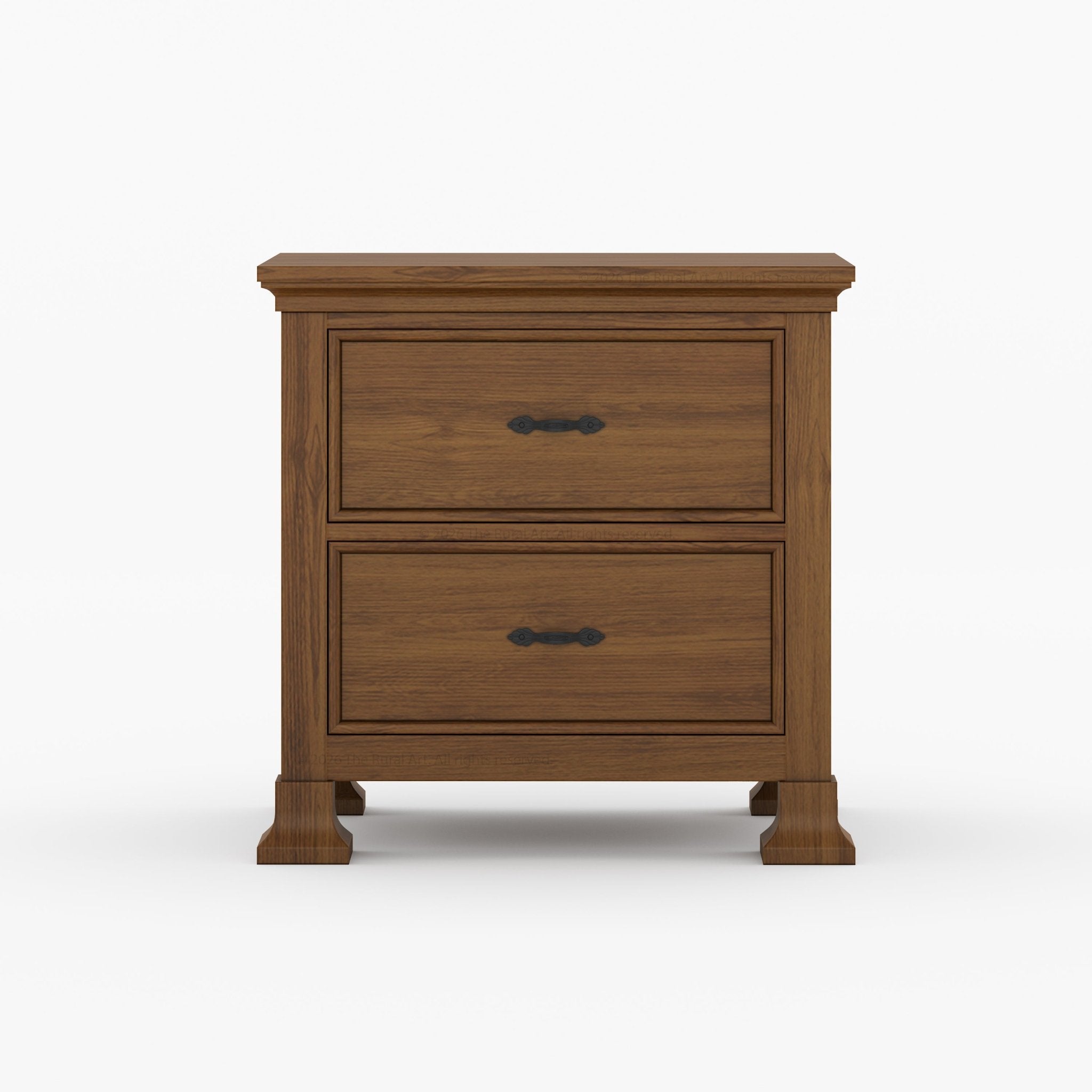 Prescott Grand Heritage Solid Wood Bedroom Set with Hand-Carved Bed & 2 Nightstands
