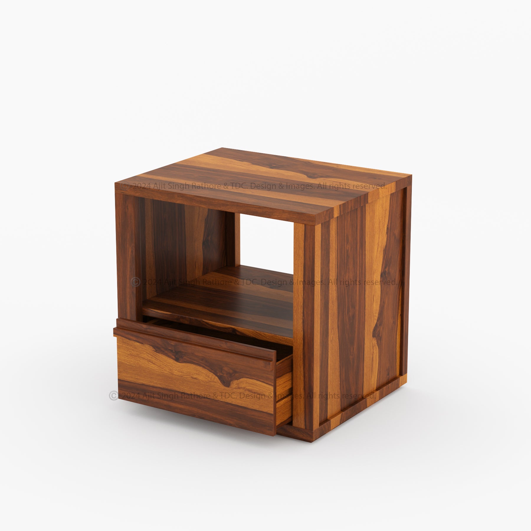 San Marino Solid Wood Nightstand with Drawer