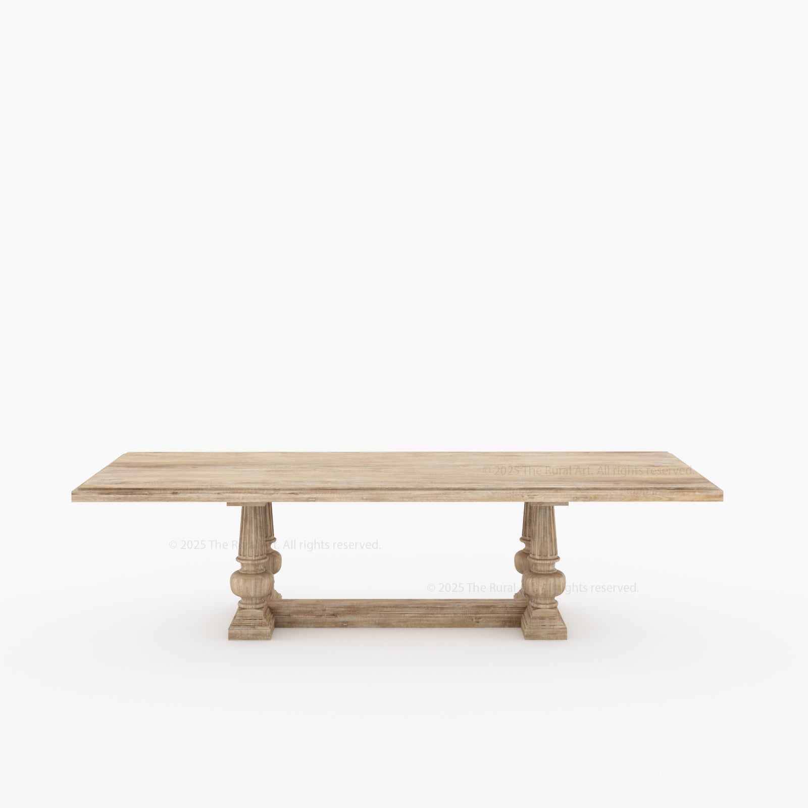 San Pedro Solid Wood Double Pedestal Dining Table – Rustic Grandeur Reimagined