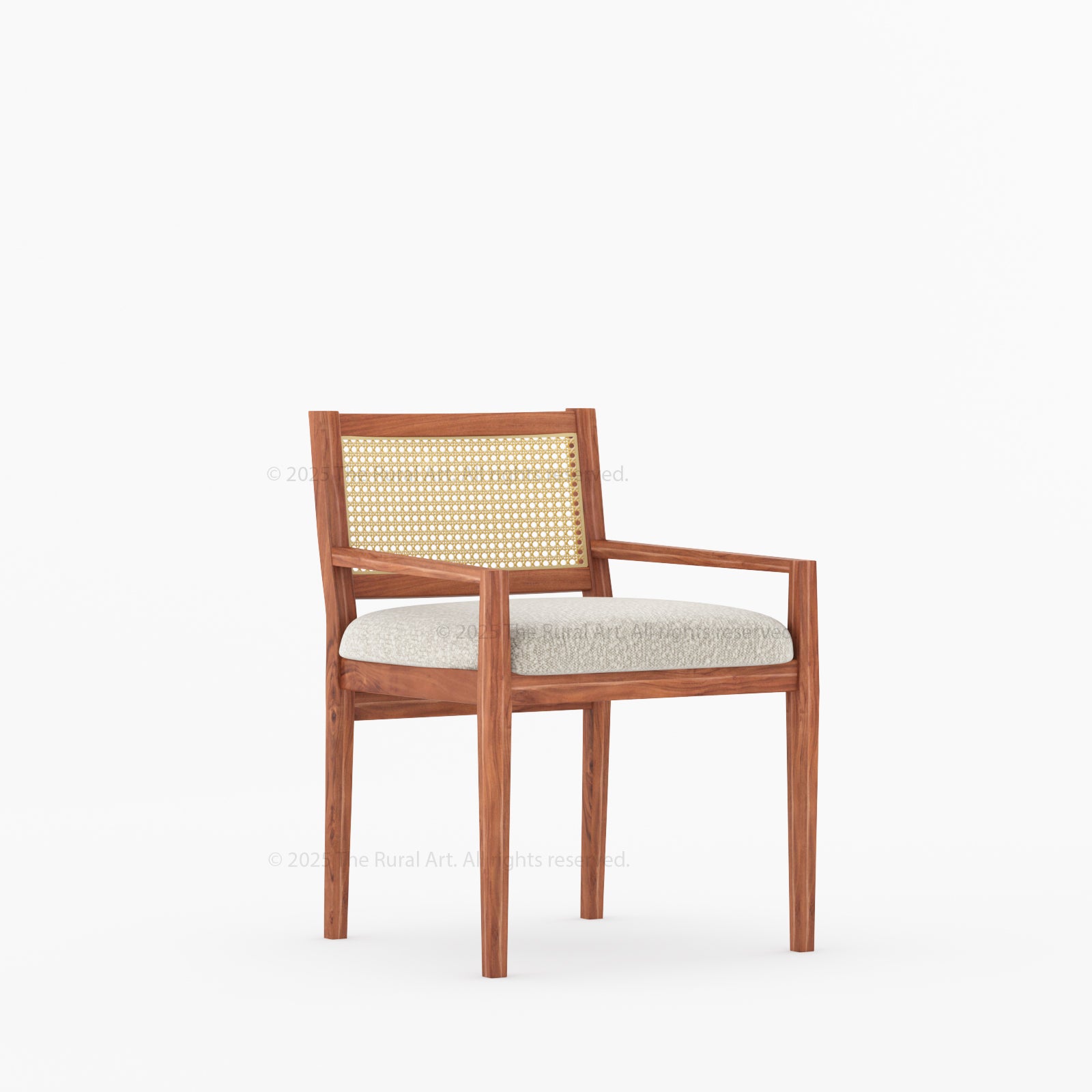 Salisbury Cane Back Upholstered Dining Chair – Solid Wood Frame