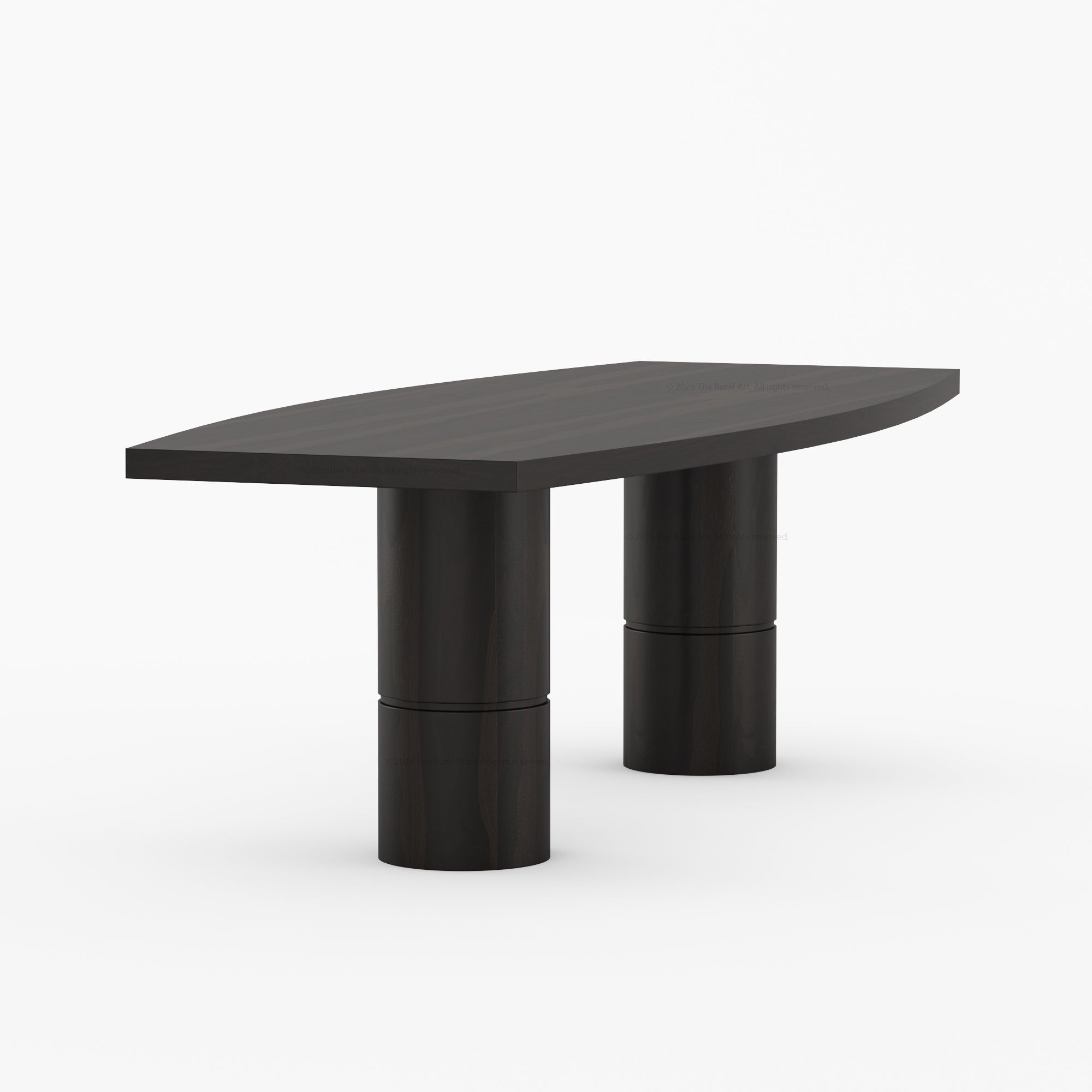 Winslow Sculpted Solid Wood Dining Table with Dual Pedestal Base