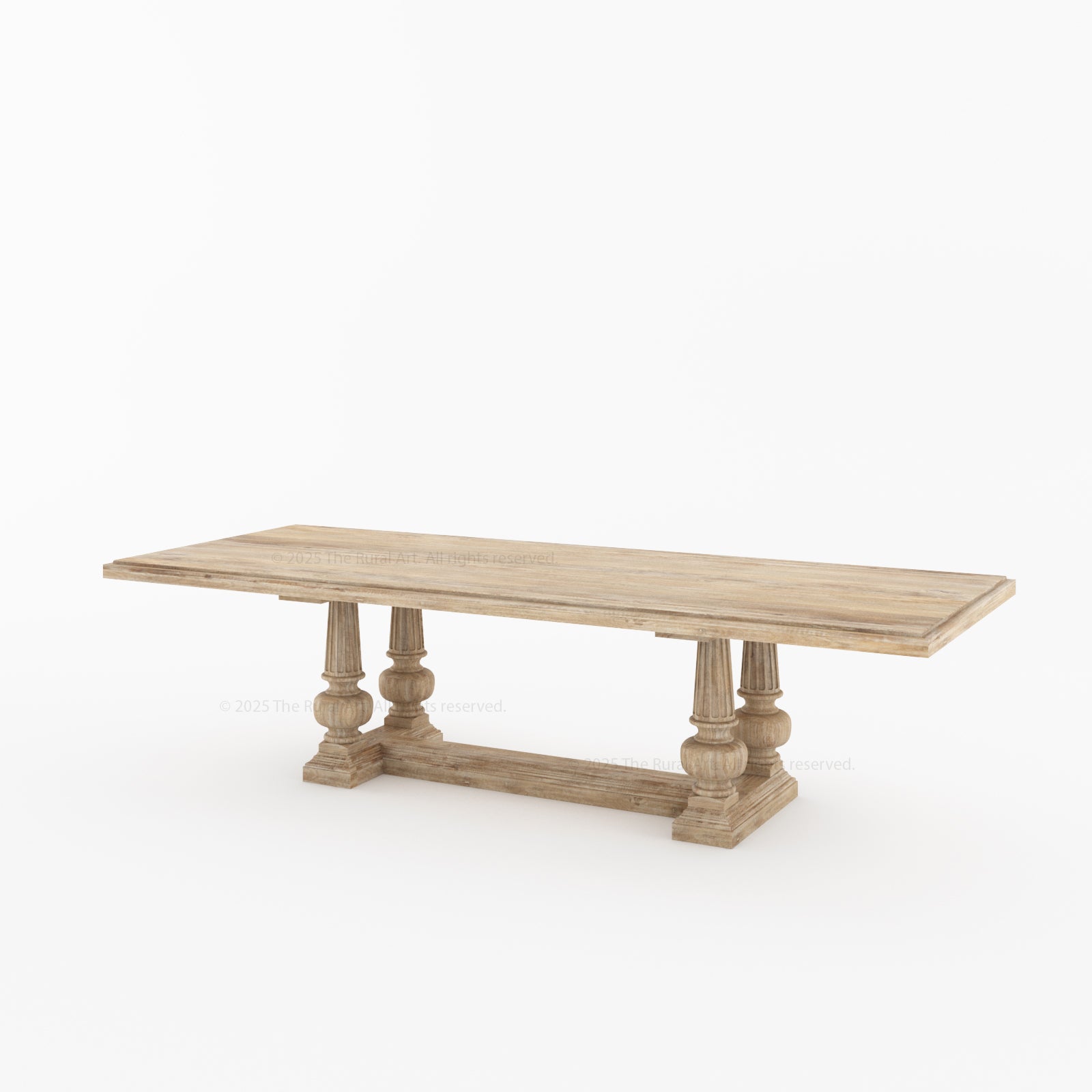 San Pedro Solid Wood Double Pedestal Dining Table – Rustic Grandeur Reimagined