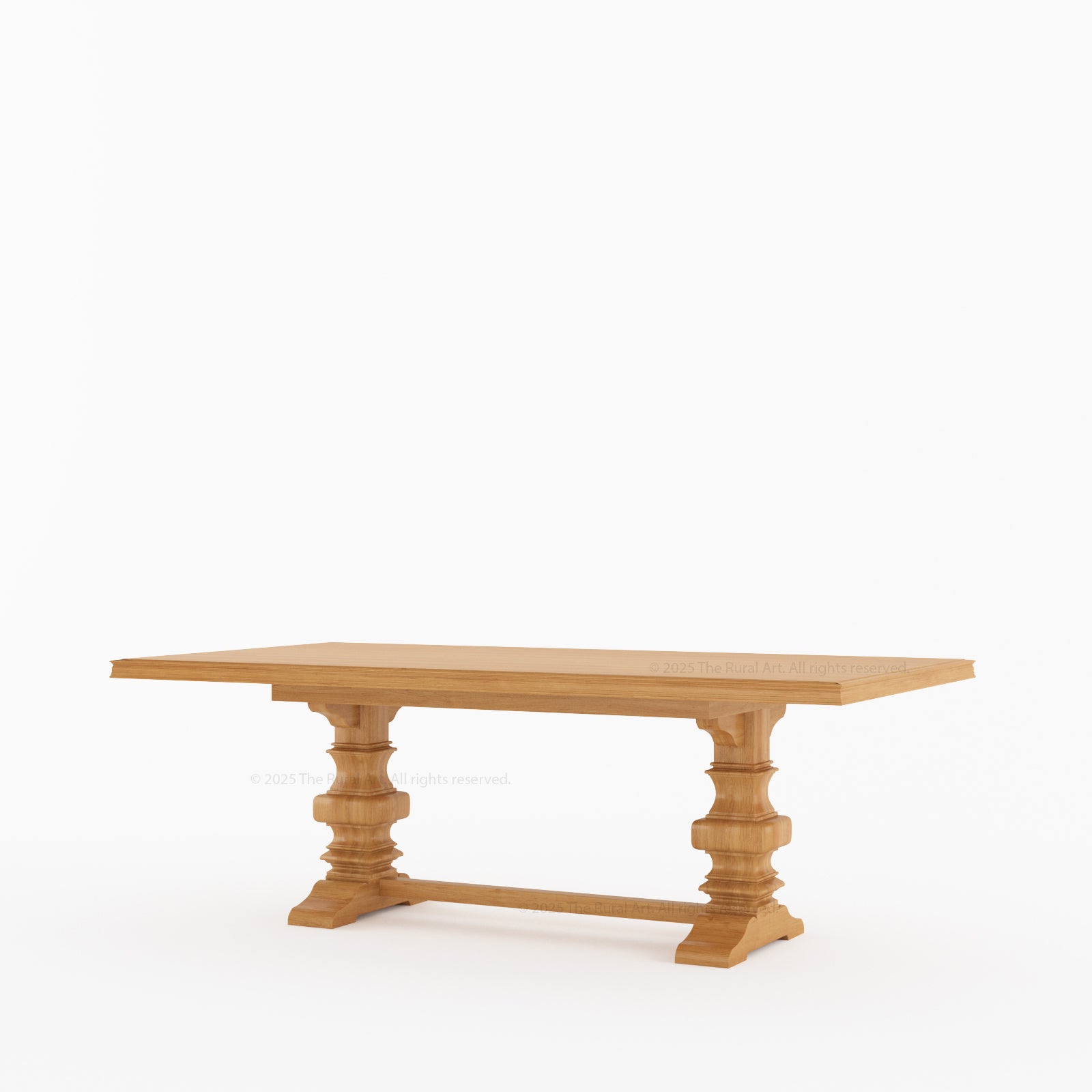 Goldfield Trestle Pedestal Solid Wood Dining Table