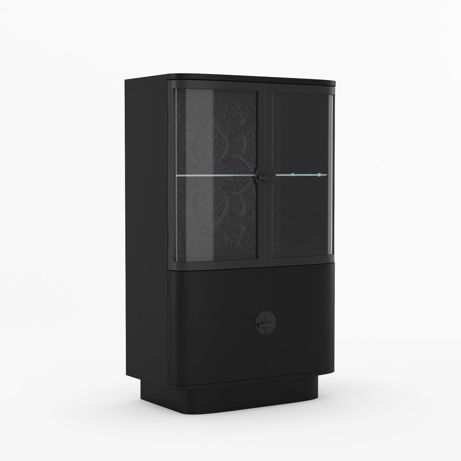 Woodinville Carved Bar Cabinet with Display Rack