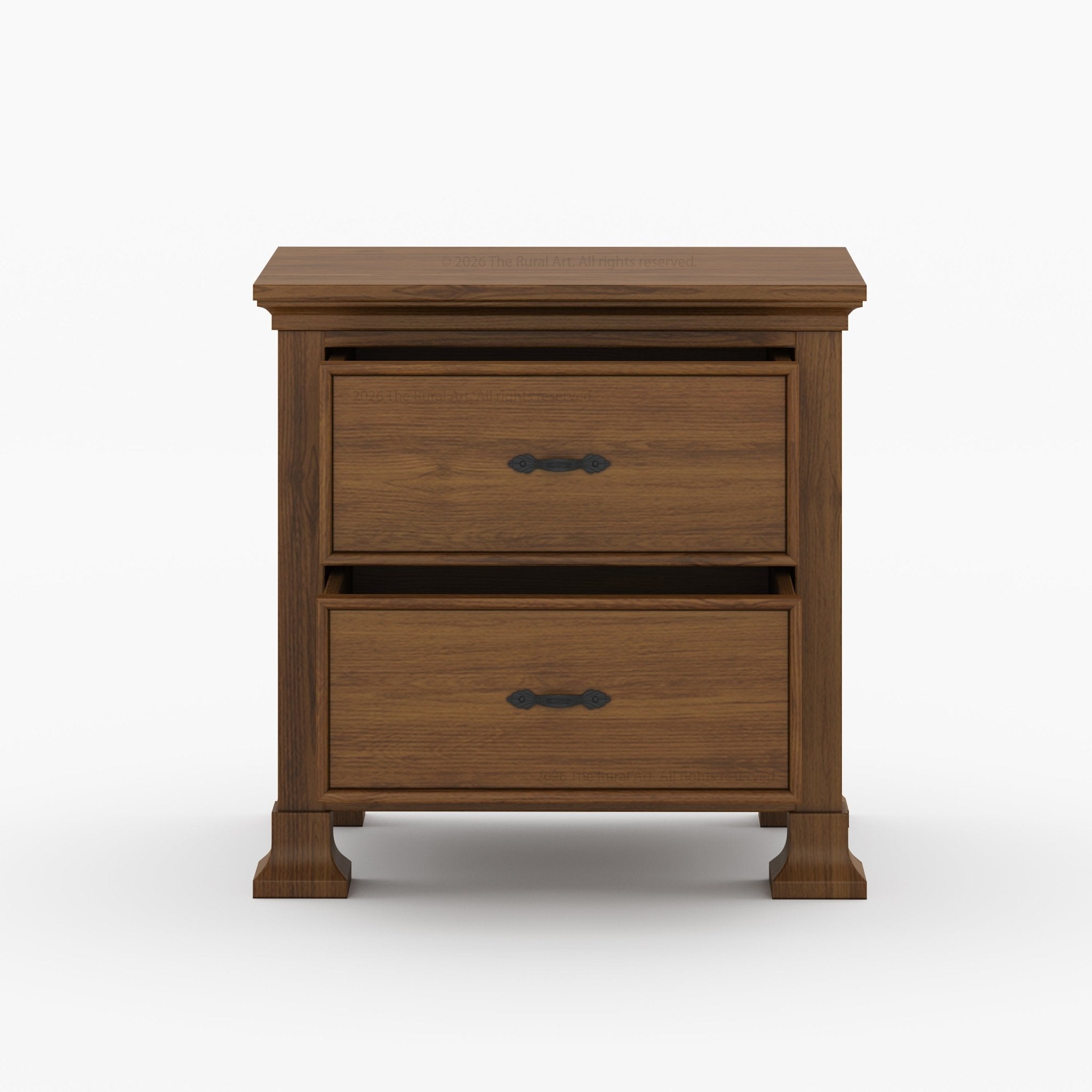 Prescott Grand Heritage Solid Wood Bedroom Set with Hand-Carved Bed & 2 Nightstands