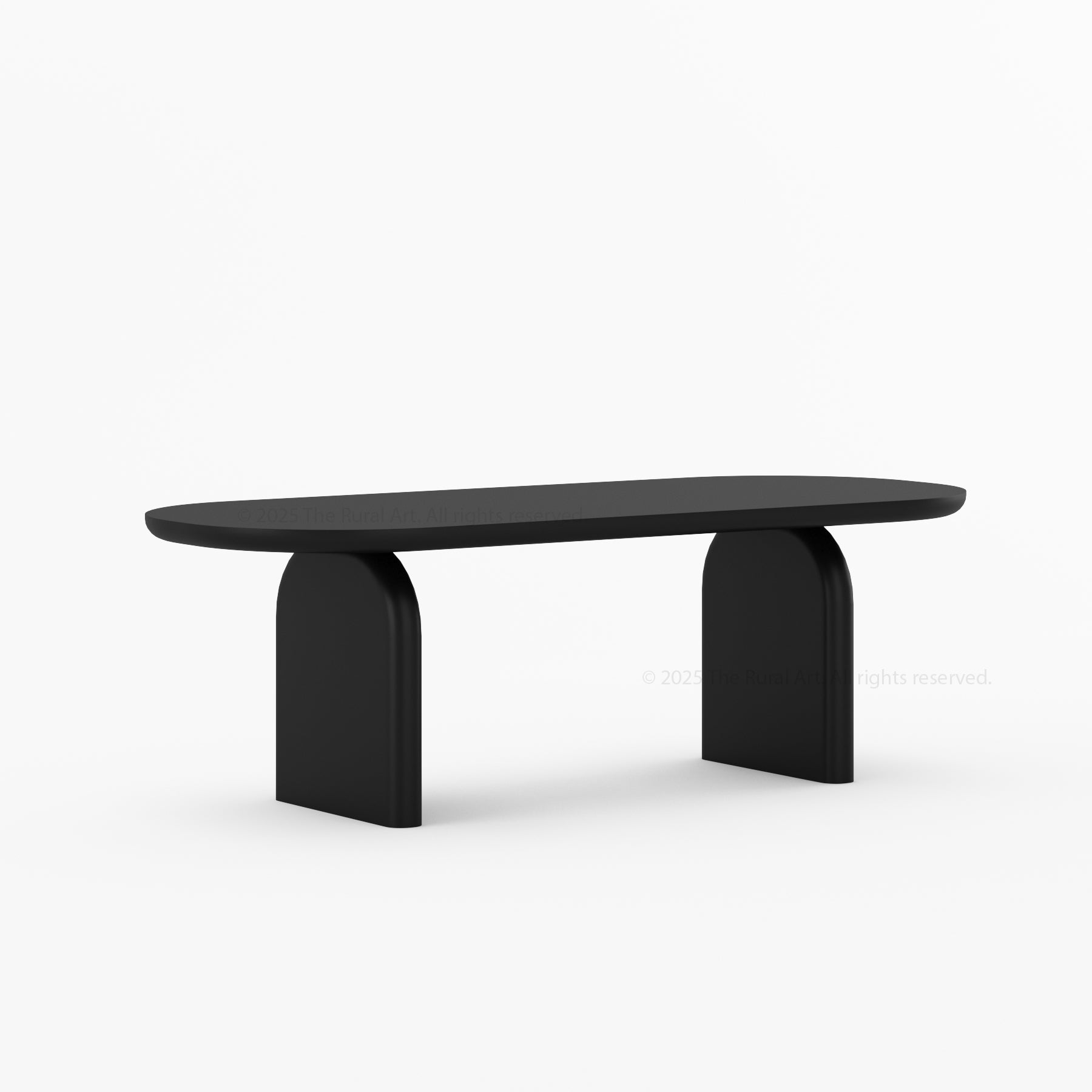 Blytheville Dual Tone Oval Dining Table with Curved Edges