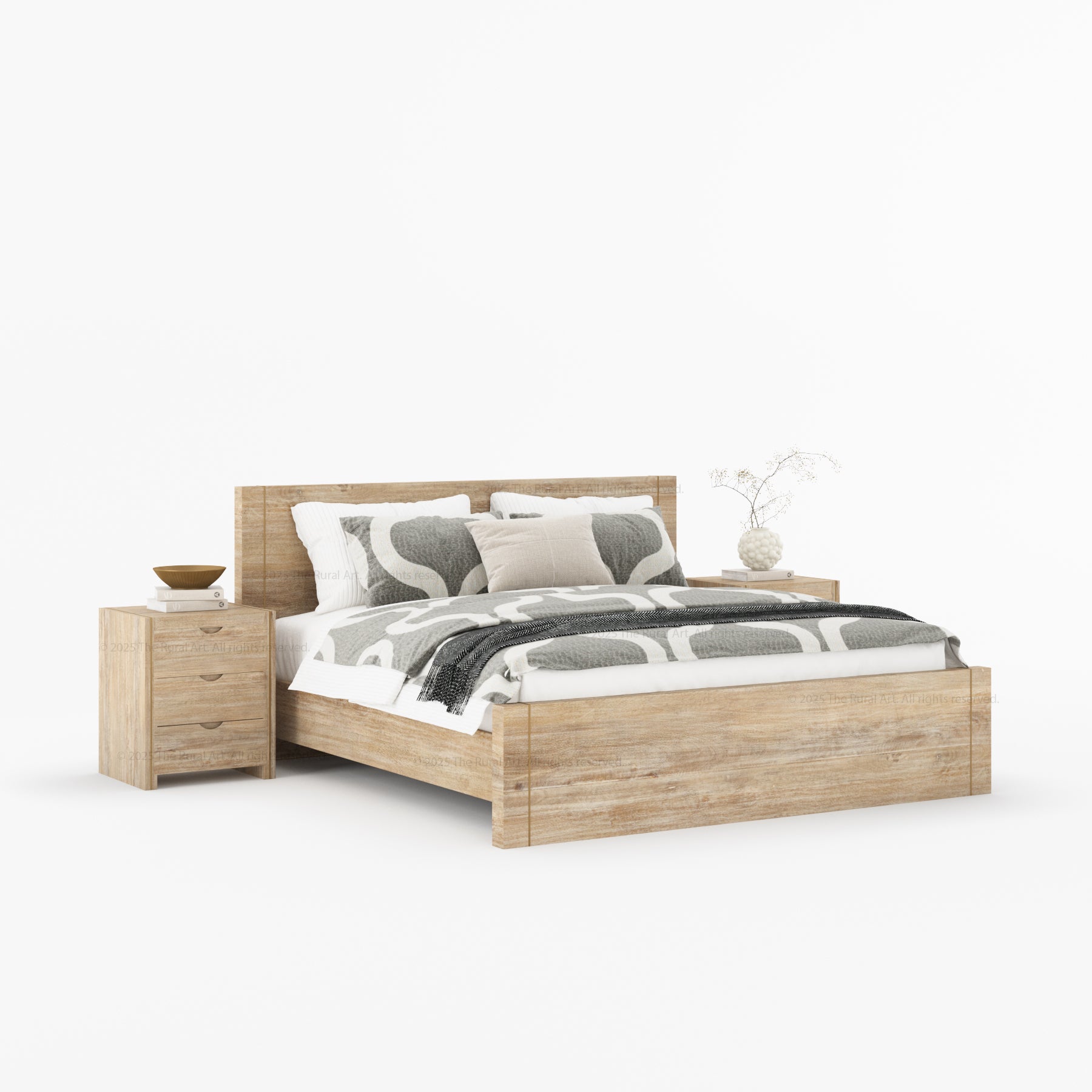 Branson Solid Wood Bedroom Collection with Brass Inlay Detailing