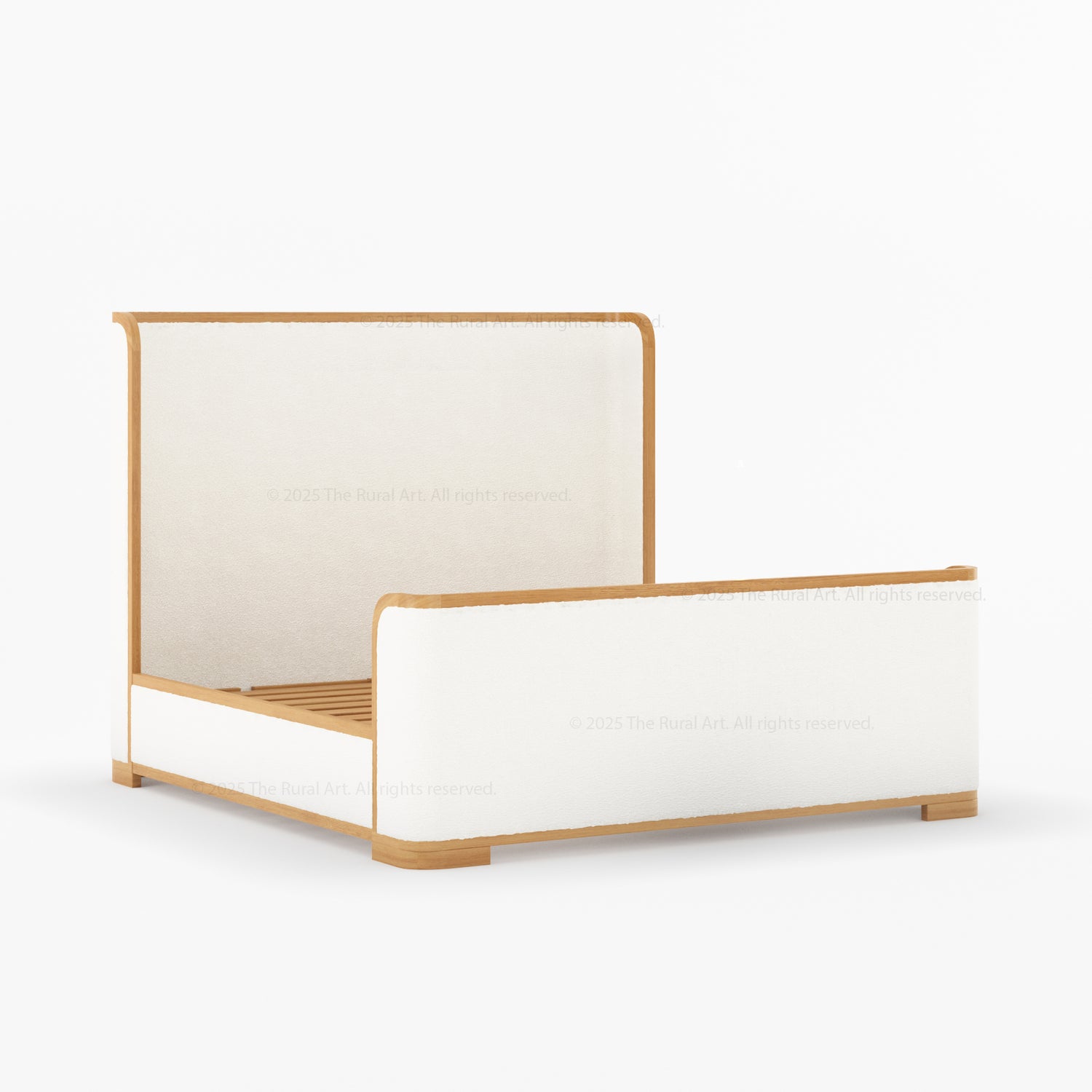 Beverly Shelter Platform Bed Upholstered Frame with Footboard