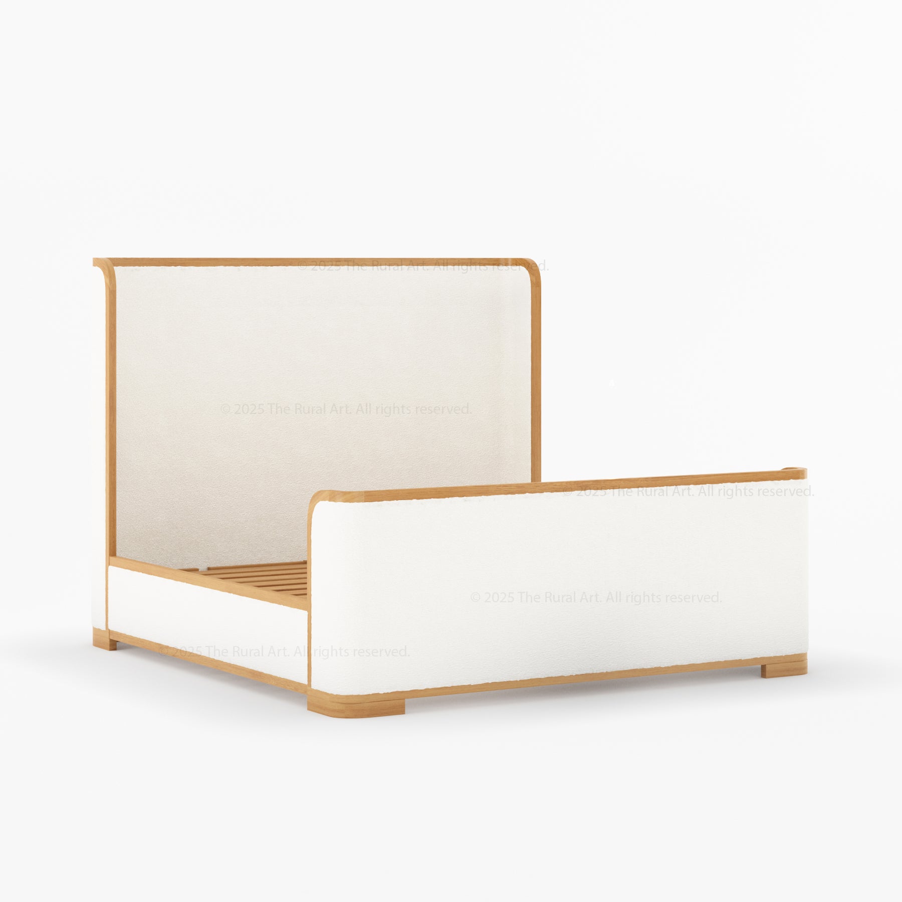 Beverly Shelter Platform Bed Upholstered Frame with Footboard