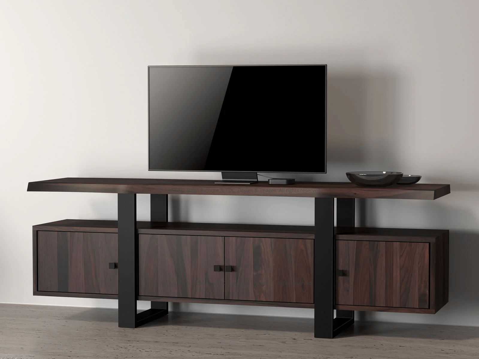 Crossett Live Edge Solid Wood TV Stand & Media Center