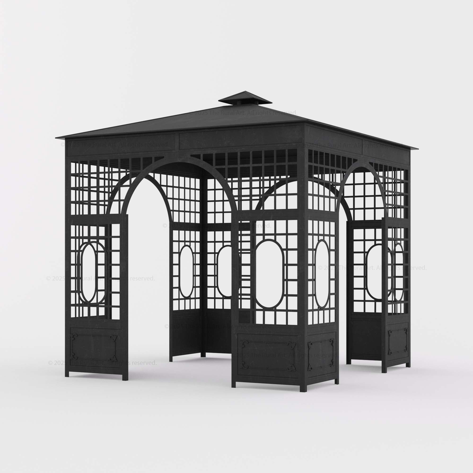Old Estate Wrought Iron Garden Gazebo – Timeless Architectural Elegance