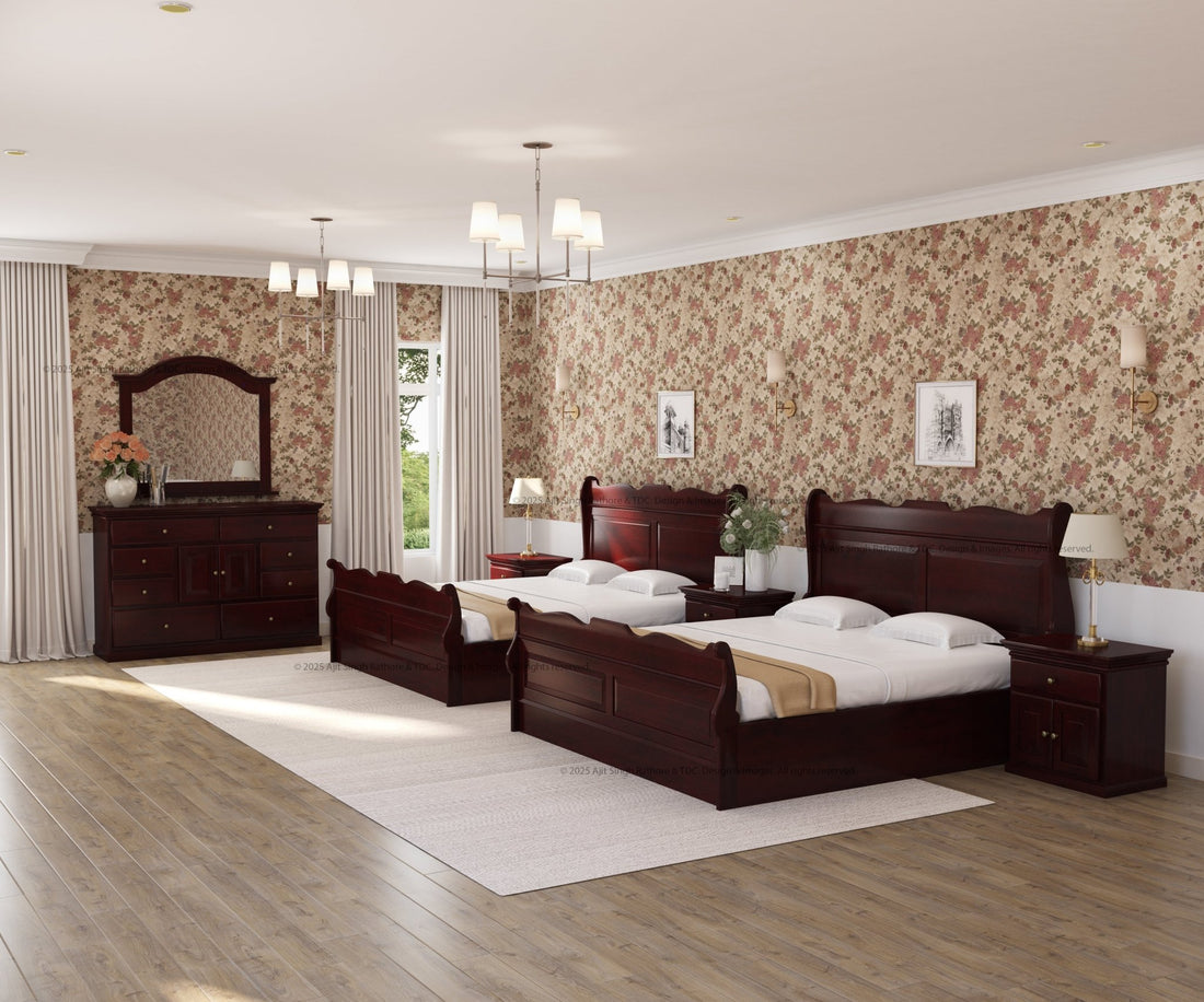 Lancaster Sleigh Solid Wood Bedroom Set