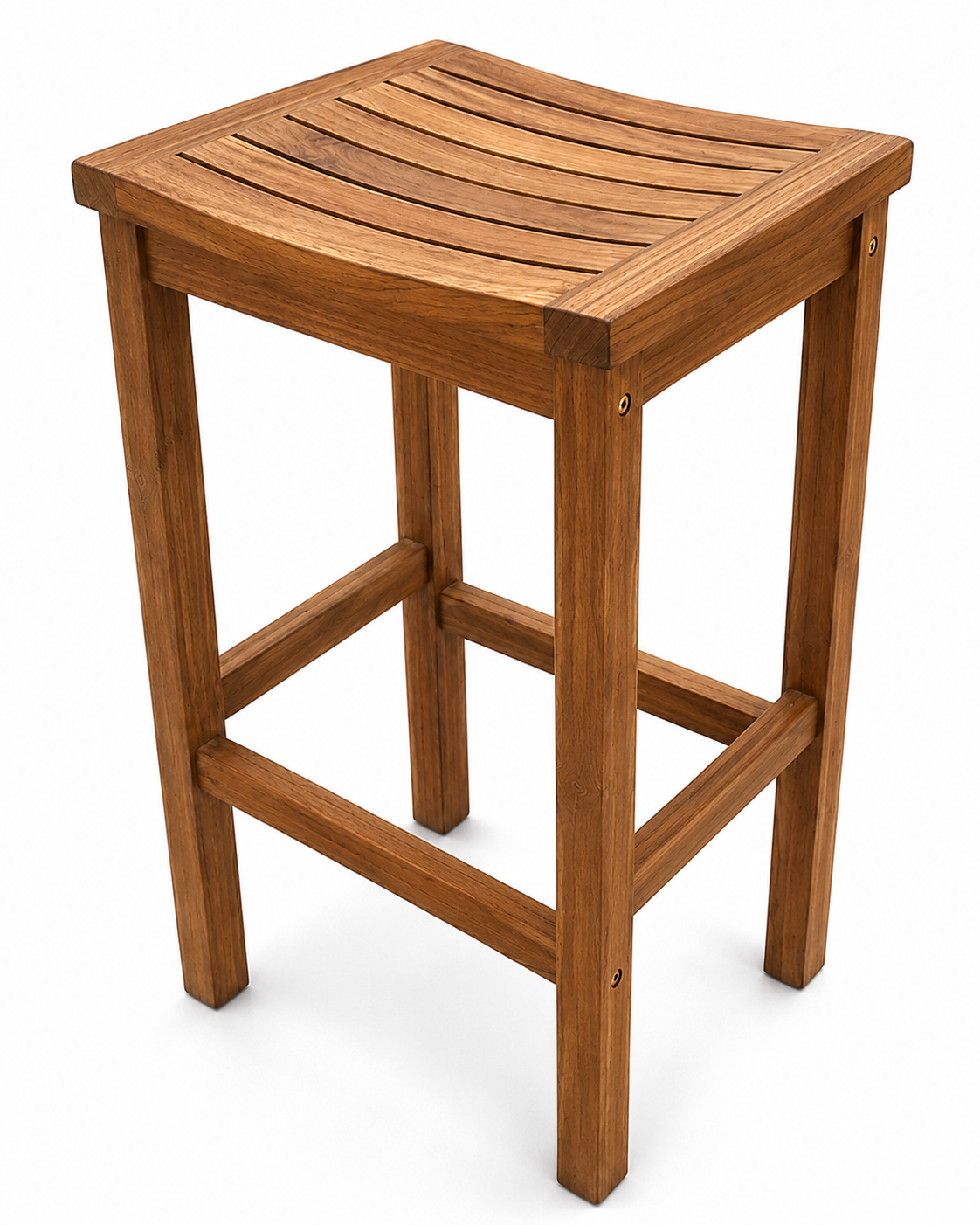 Homer Solid Teak Wood Saddle Bar Stool