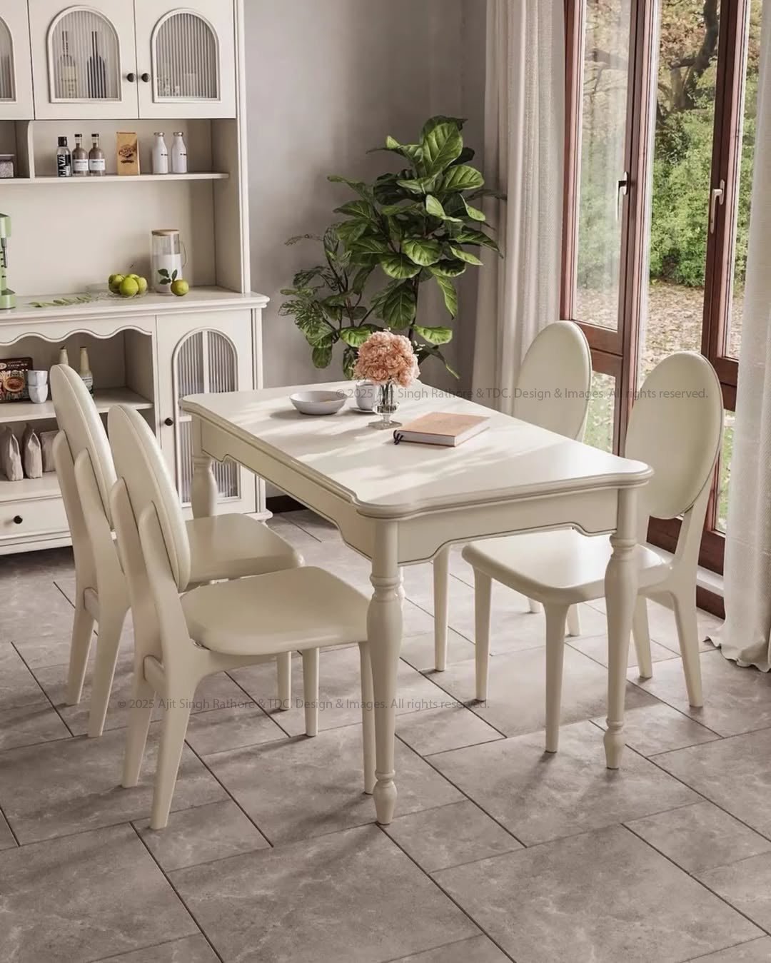 Demopolis Elegant Solid Wood Dining Table & Chair Set