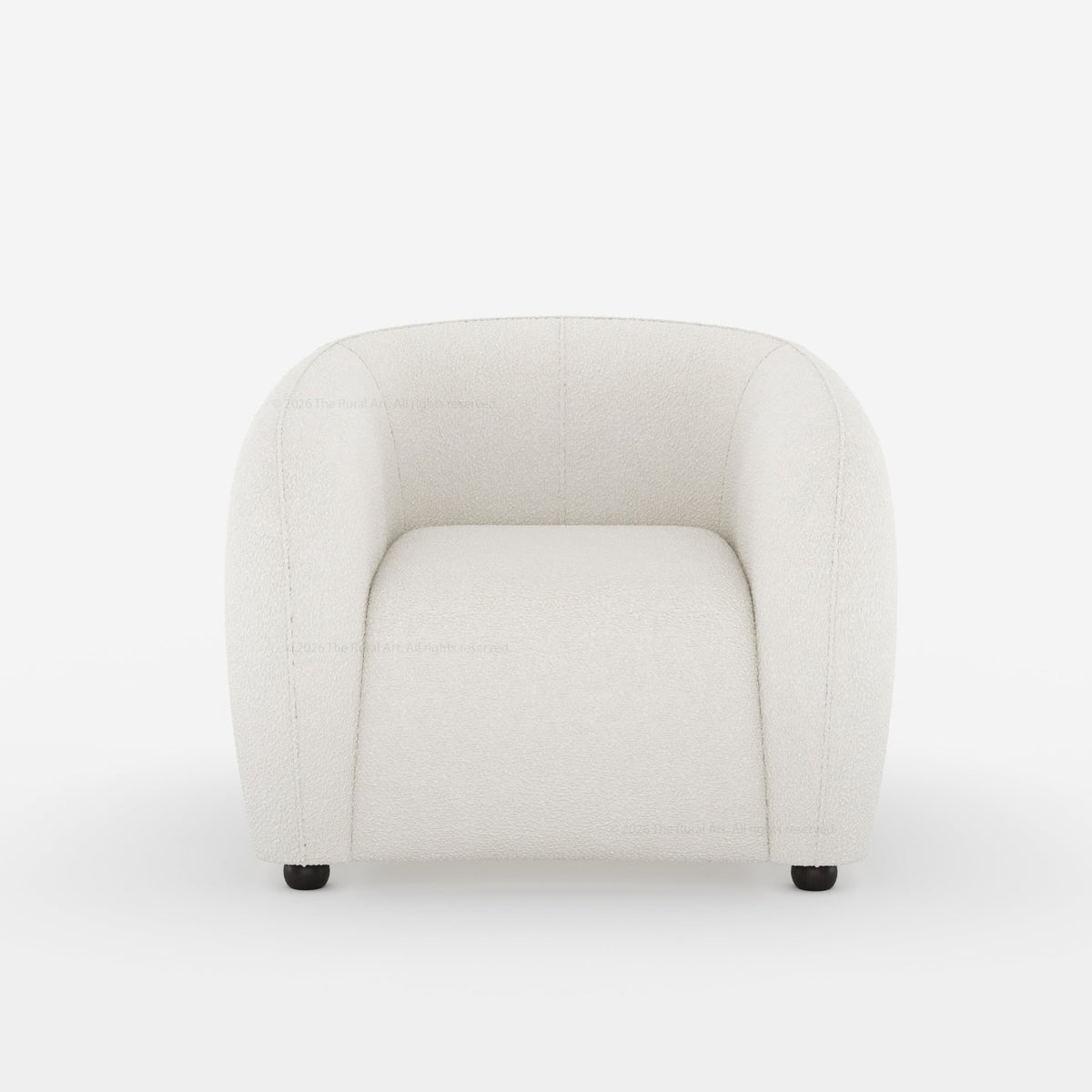 Jonesboro Modern Solid Wood Sofa with Boucle Upholstery and Curved Backrest