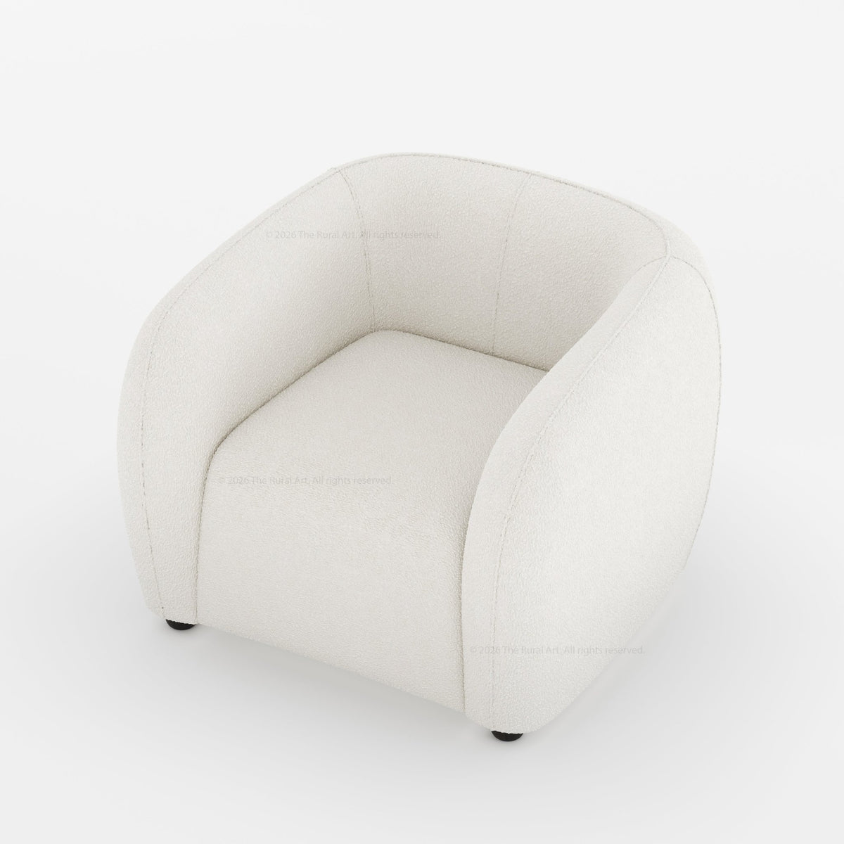 Jonesboro Modern Solid Wood Sofa with Boucle Upholstery and Curved Backrest