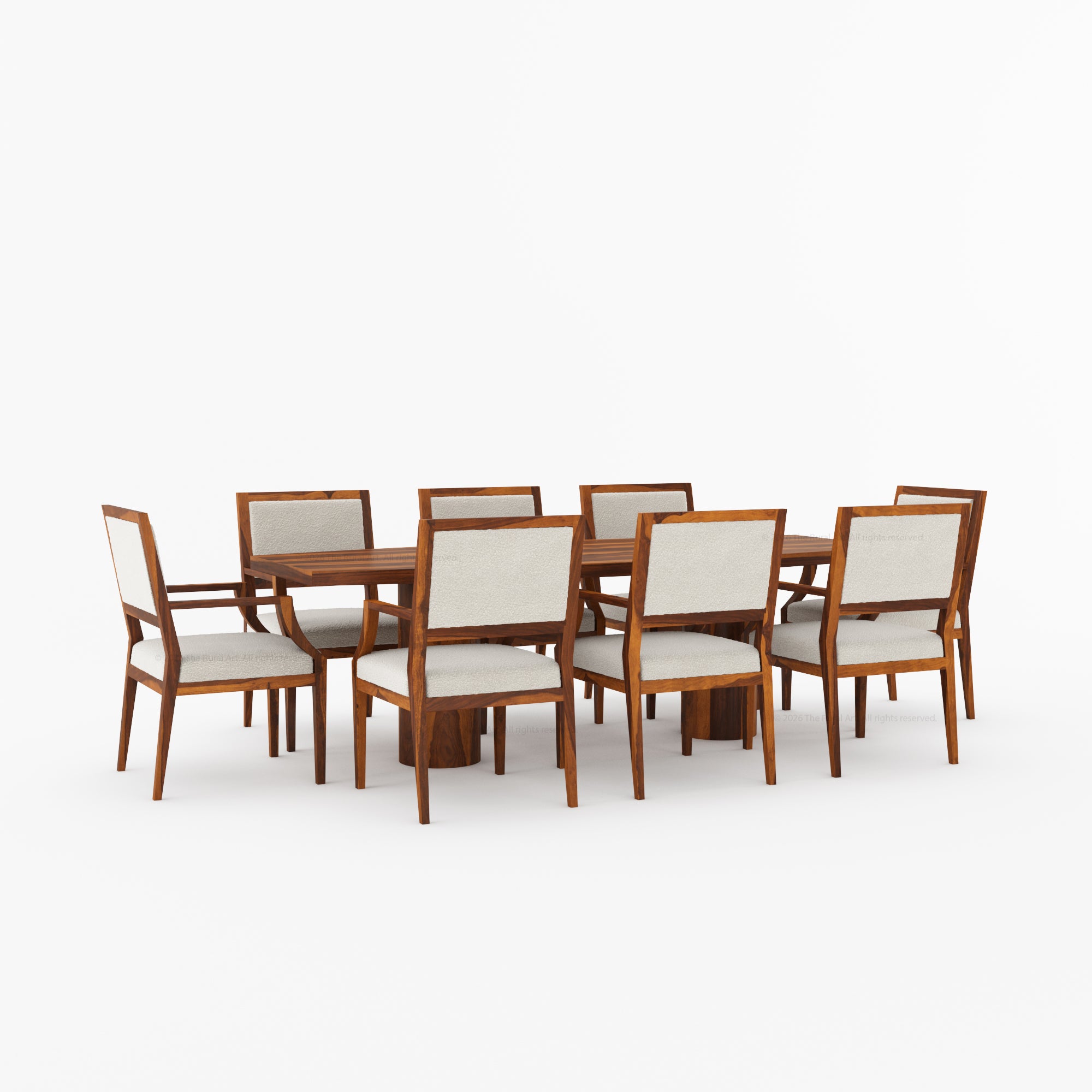 Winslow Solid Wood Oval Dining Table Set with Upholstered Chairs