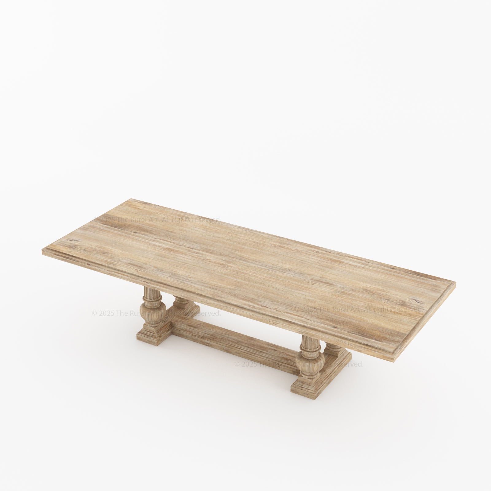 San Pedro Solid Wood Double Pedestal Dining Table – Rustic Grandeur Reimagined