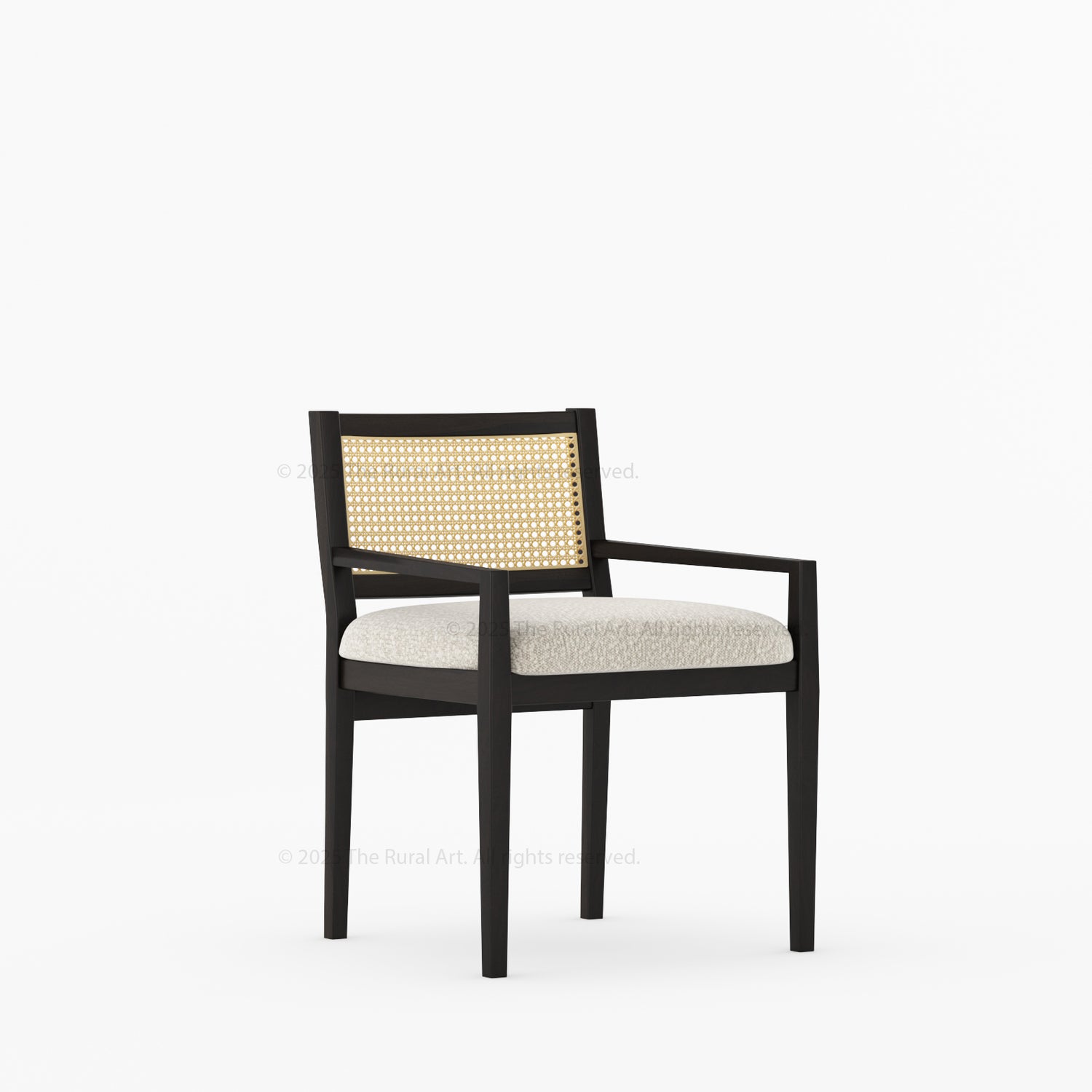 Salisbury Cane Back Upholstered Dining Chair – Solid Wood Frame