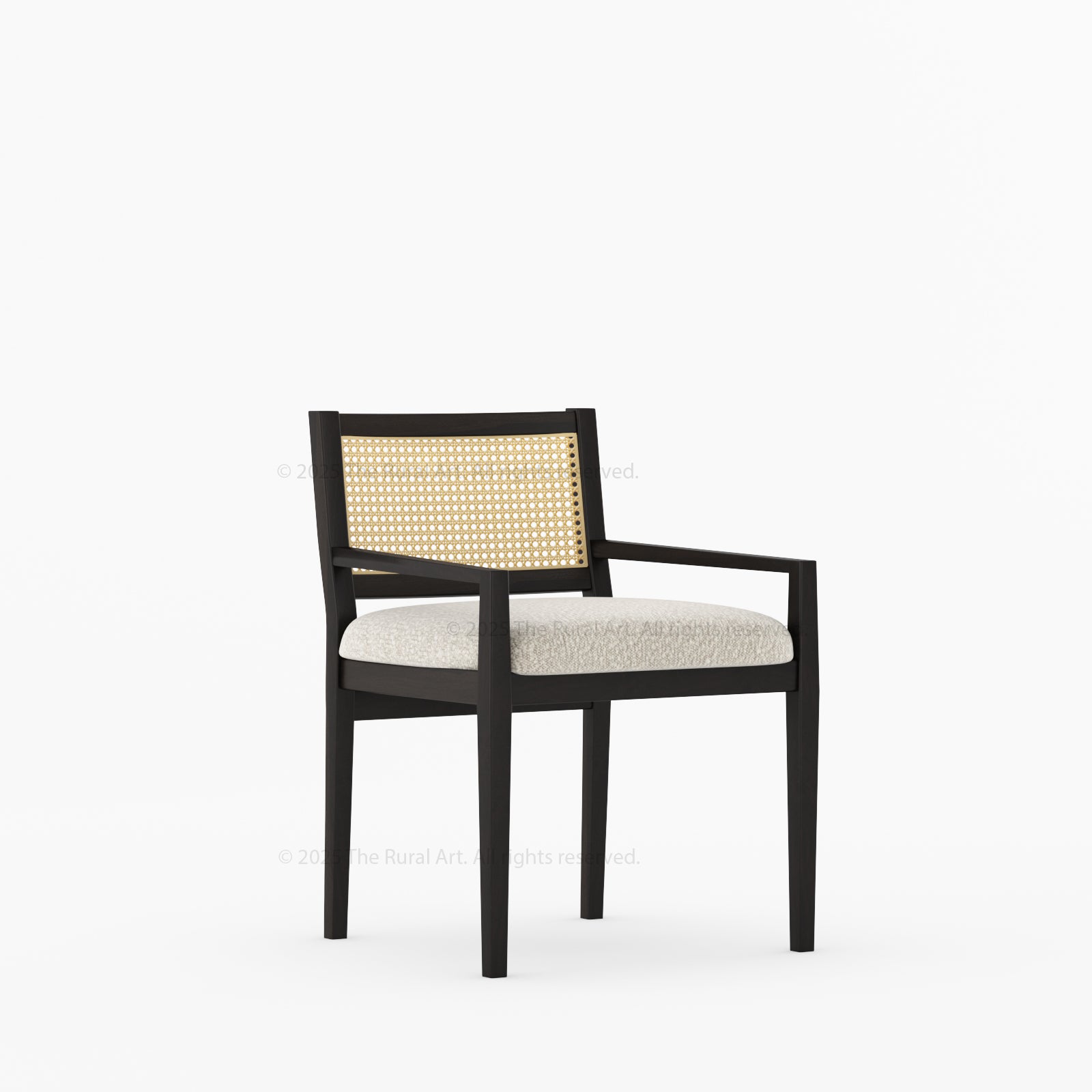 Salisbury Cane Back Upholstered Dining Chair – Solid Wood Frame