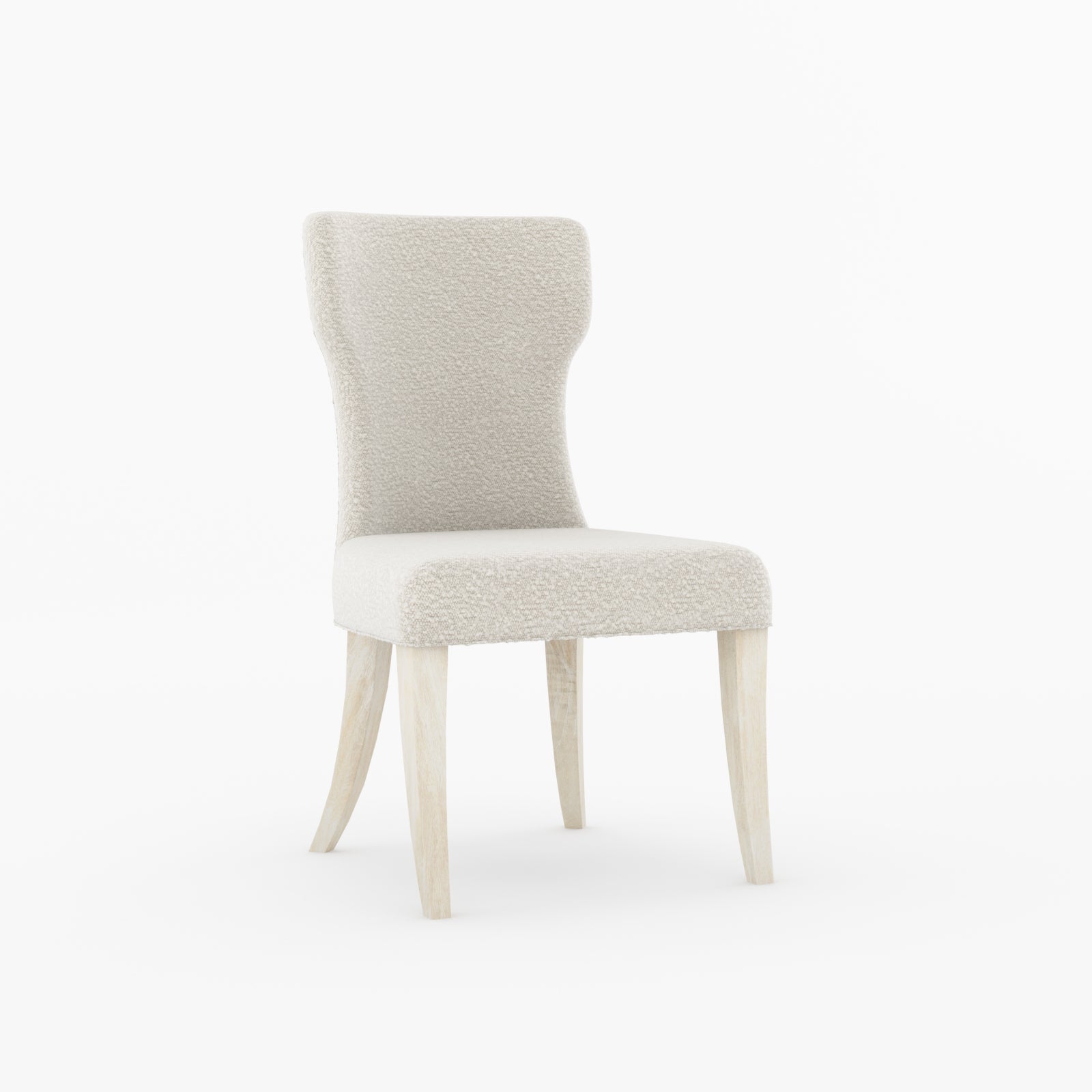 High Point Curved Back Solid Wood Upholstered Dining Chair