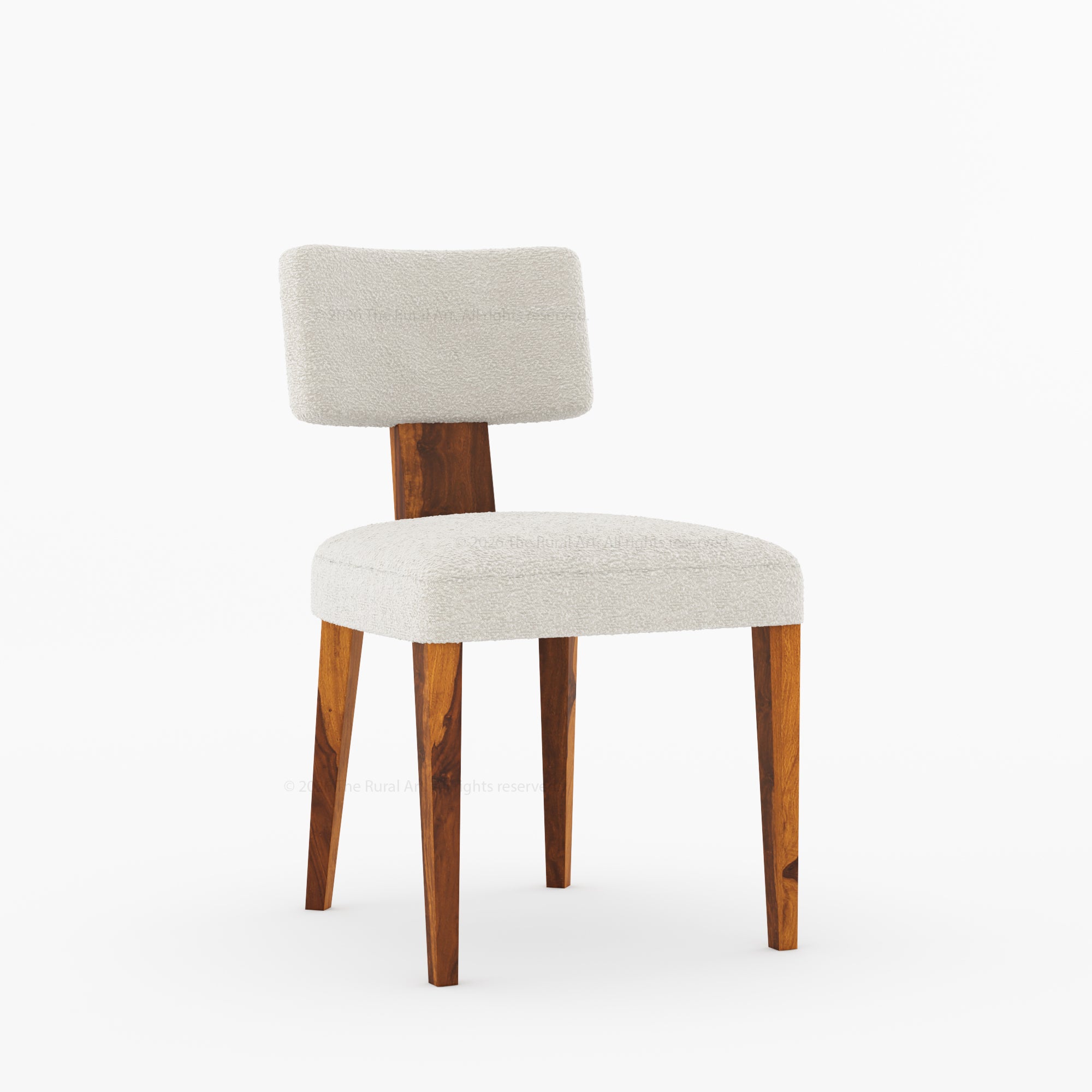 Selma Modern Solid Wood Dining Table Set with Boucle Upholstered Chairs