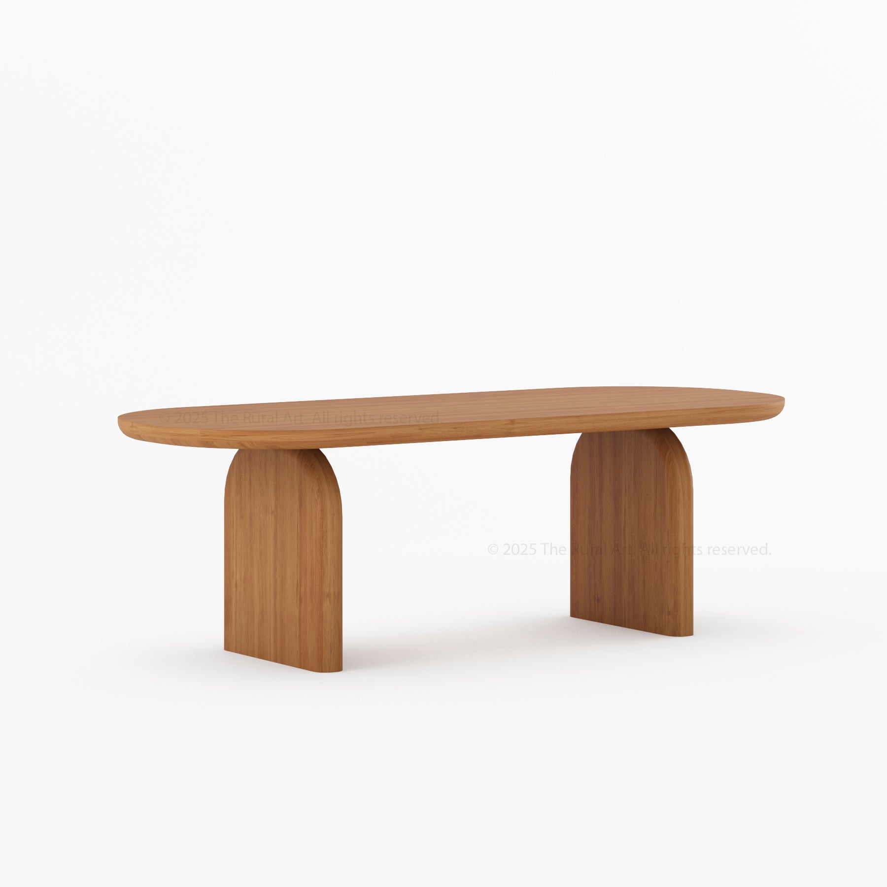 Blytheville Dual Tone Oval Dining Table with Curved Edges