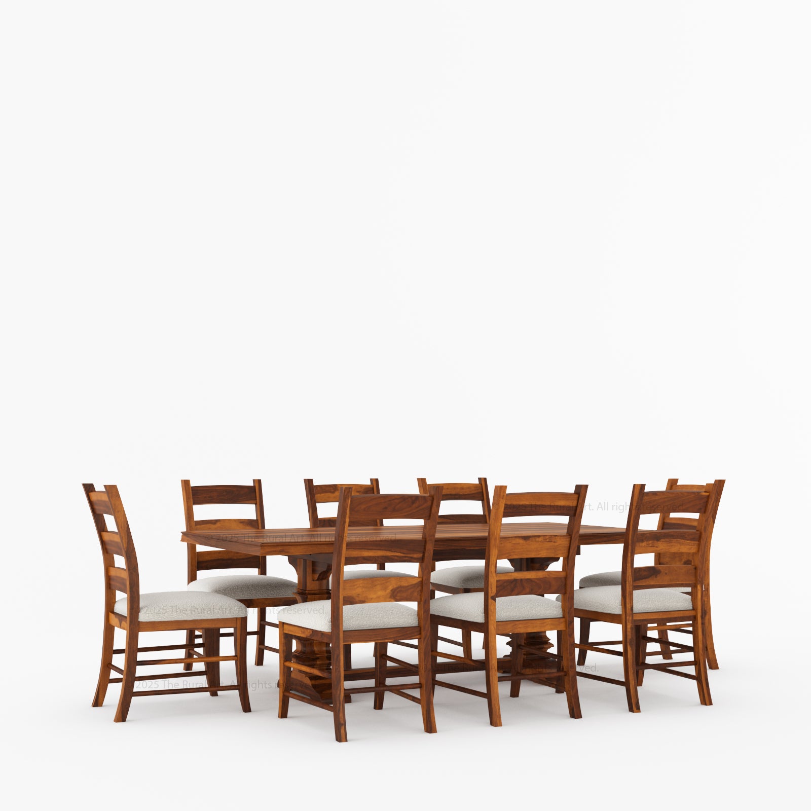 Goldfield Classic Solid Wood Dining Table & Ladder Back Chair Set