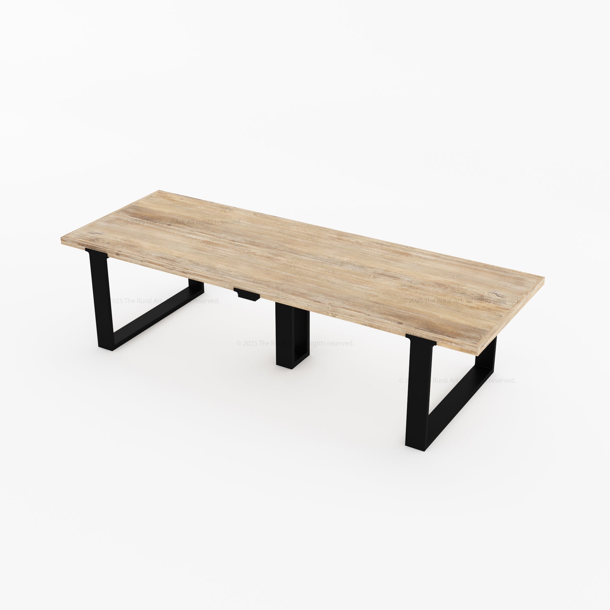 Ashland Solid Wood Dining Table with Metal U-Legs Industrial Modern