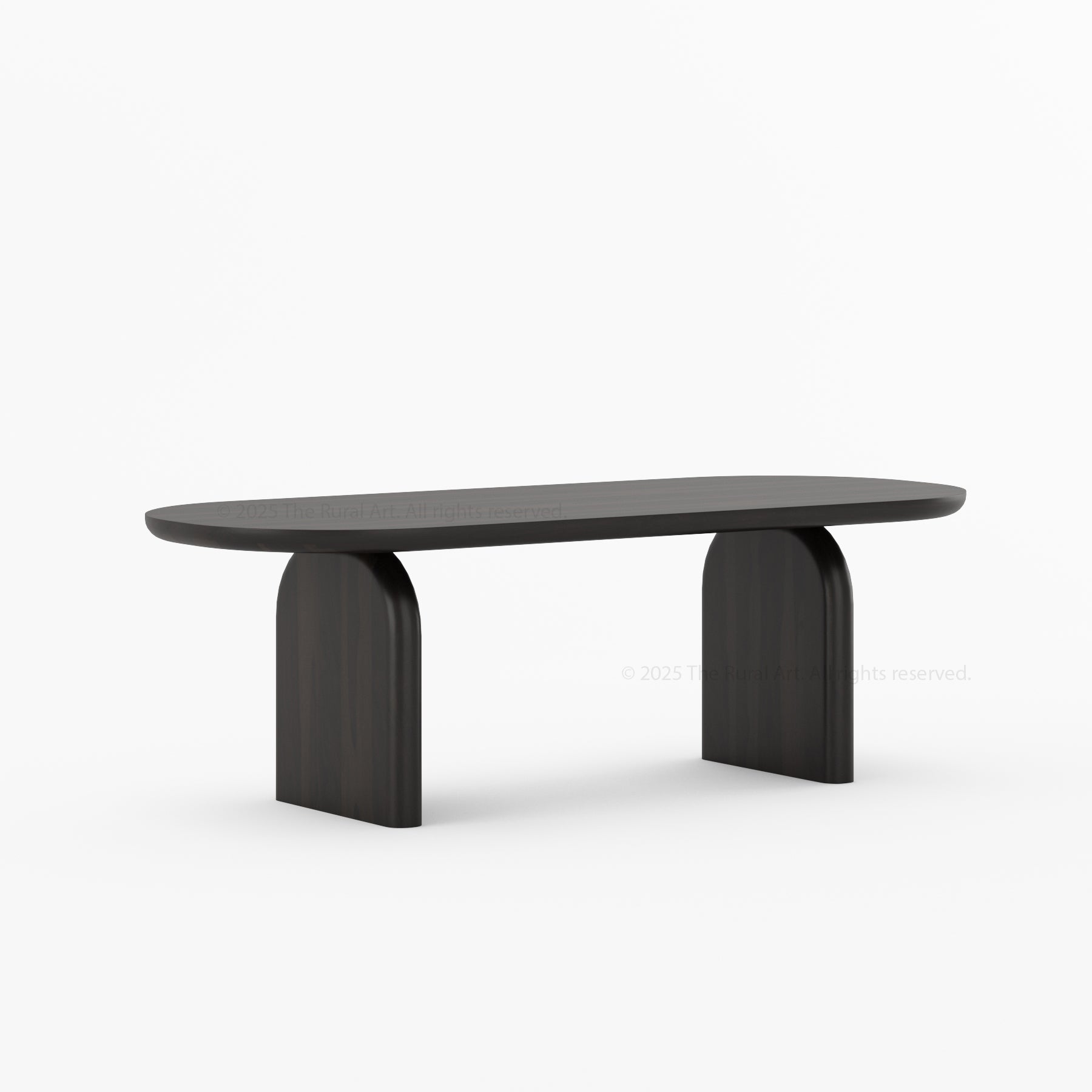 Blytheville Dual Tone Oval Dining Table with Curved Edges