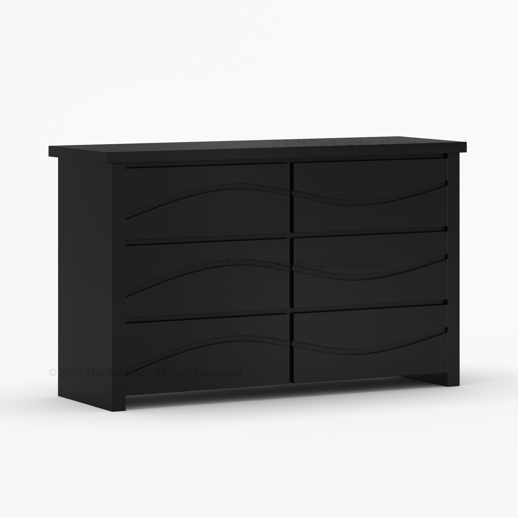 Seabrook Real Wood Drawer Dresser with Wave-Carved Fronts