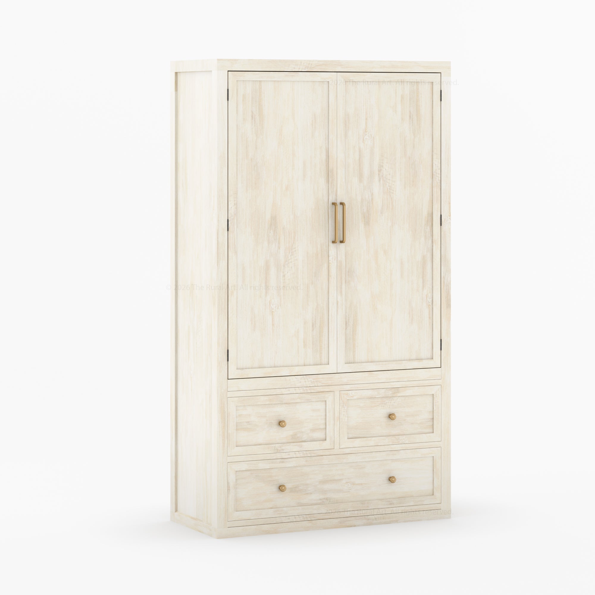 Seward Solid Wood Armoire with Drawers and Hanging Storage