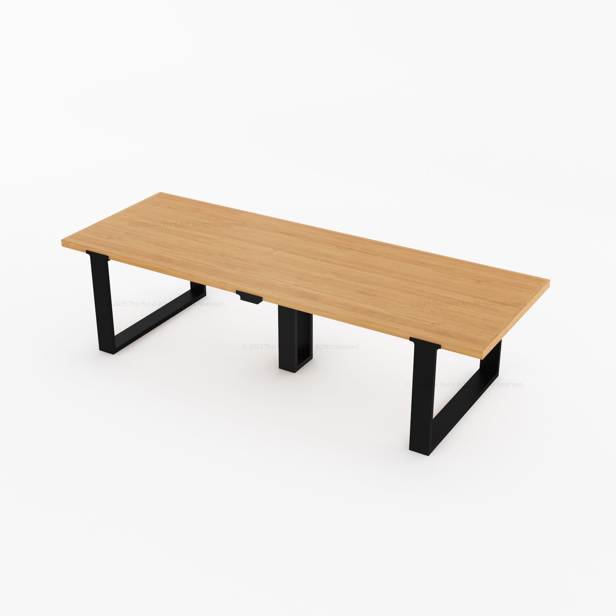 Ashland Solid Wood Dining Table with Metal U-Legs Industrial Modern