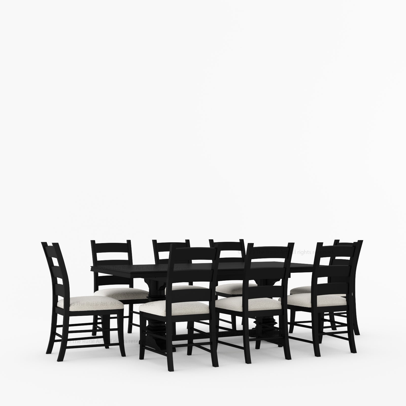 Goldfield Classic Solid Wood Dining Table & Ladder Back Chair Set