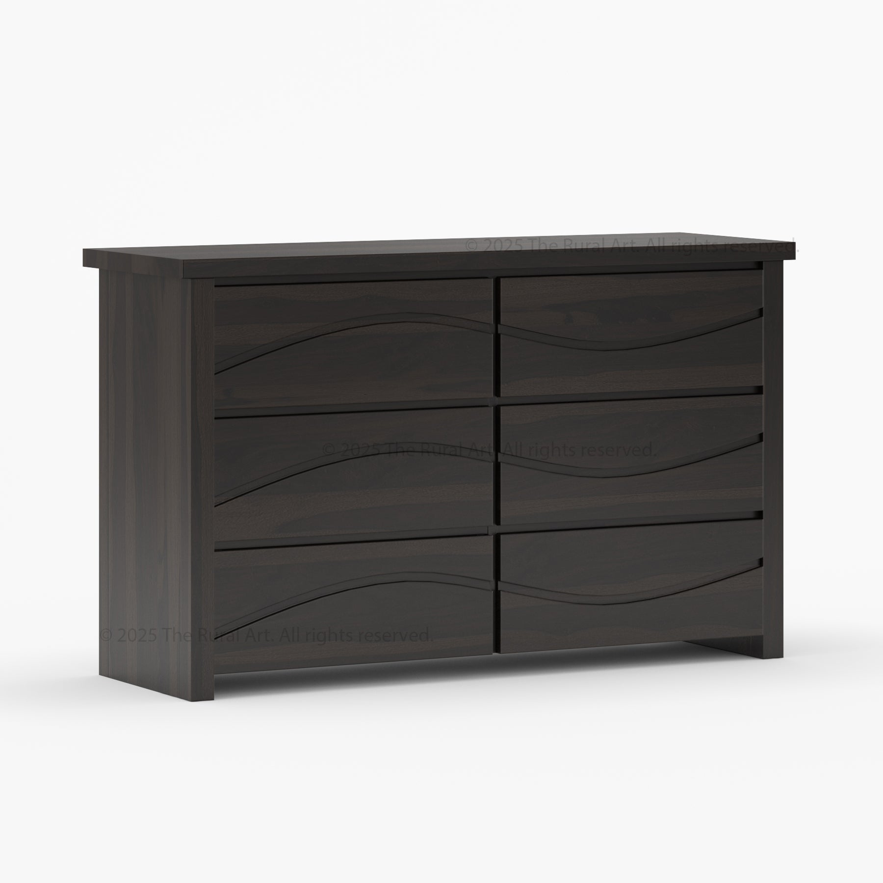 Seabrook Real Wood Drawer Dresser with Wave-Carved Fronts