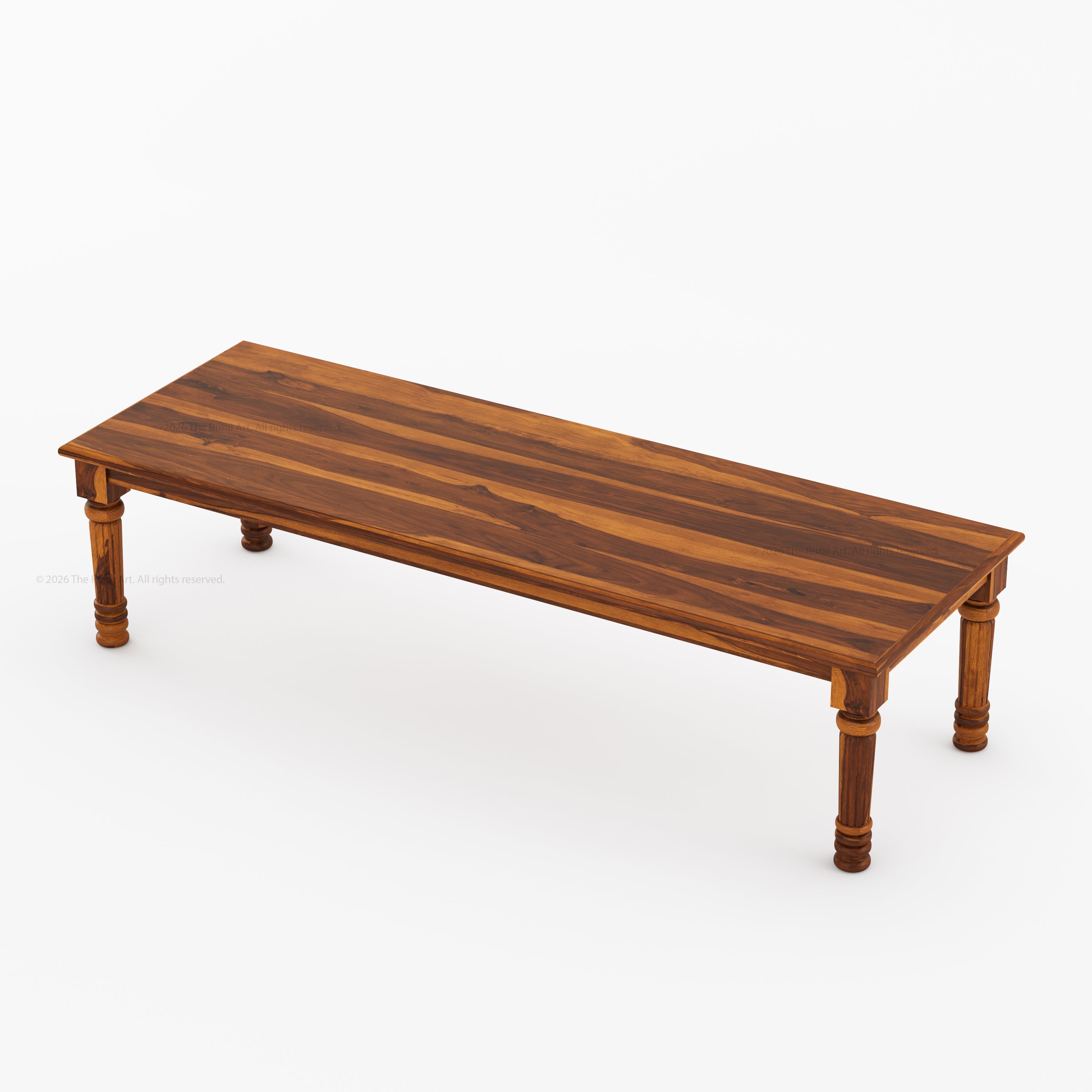 Indiana Traditional Solid Wood Rectangular Dining Table with Turned Fluted Legs