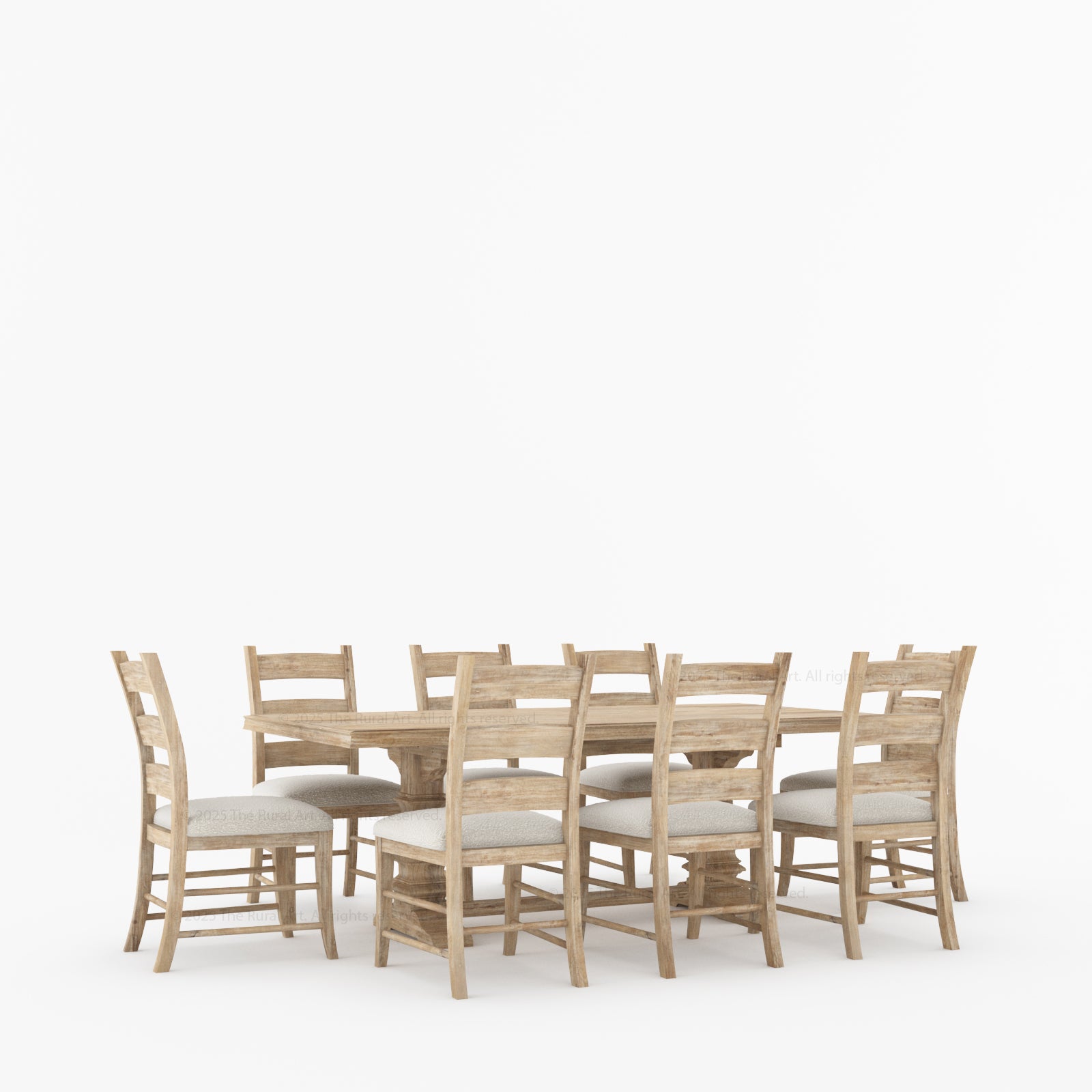 Goldfield Classic Solid Wood Dining Table & Ladder Back Chair Set