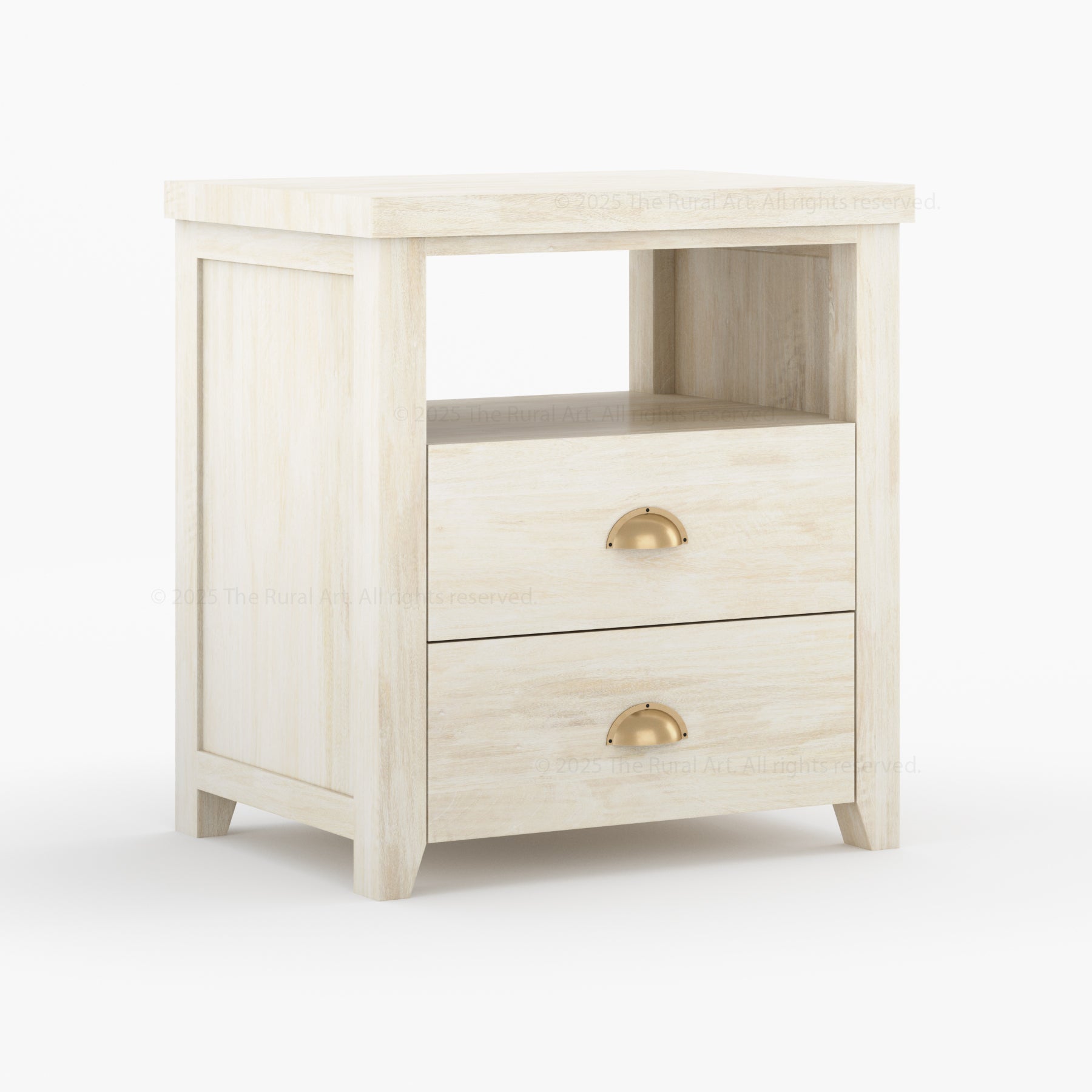 Baytown Solid Wood Nightstand with Drawer and Open Shelf