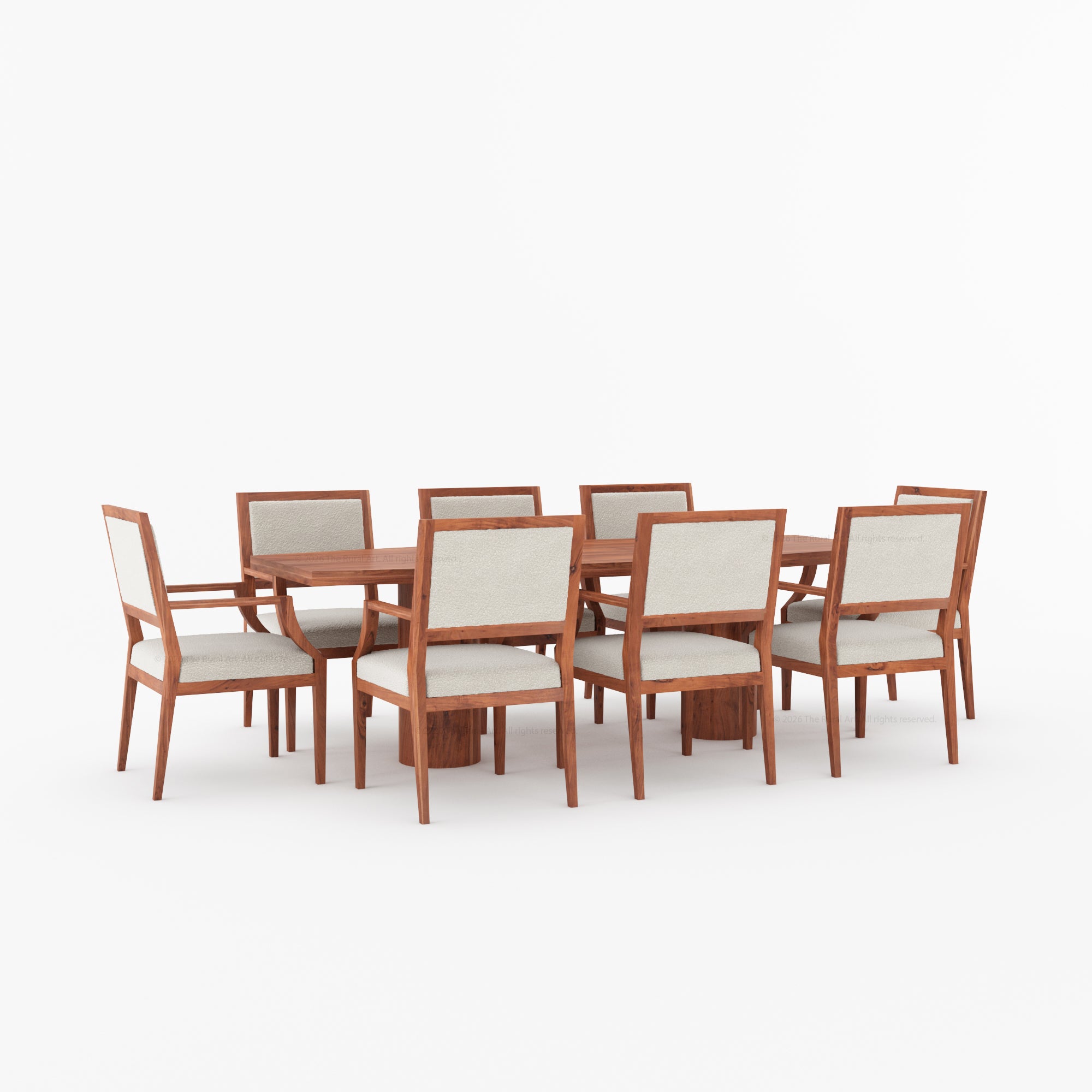 Winslow Solid Wood Oval Dining Table Set with Upholstered Chairs