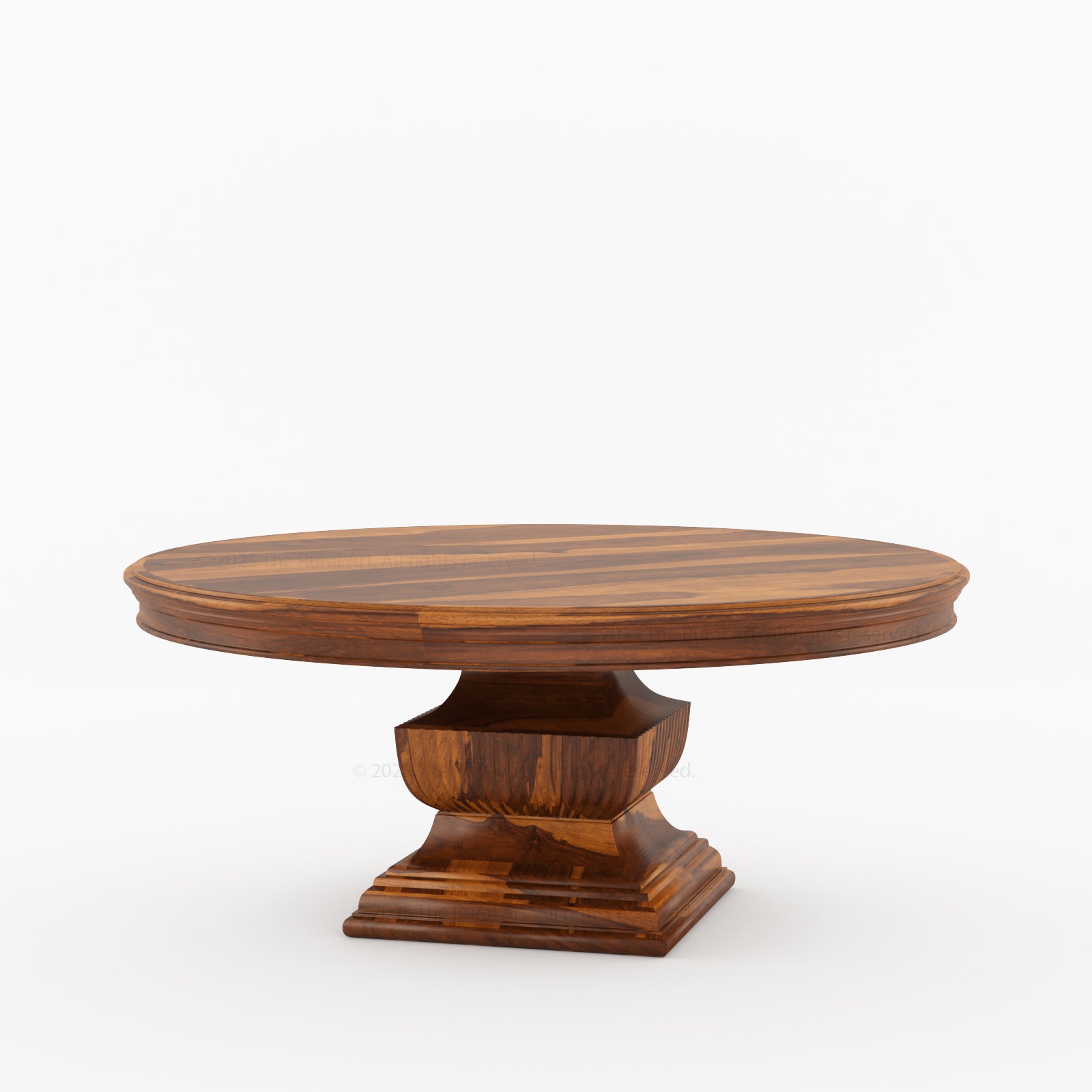 Scottsdale Round Pedestal Solid Wood Dining Table with Sculptural Pedestal