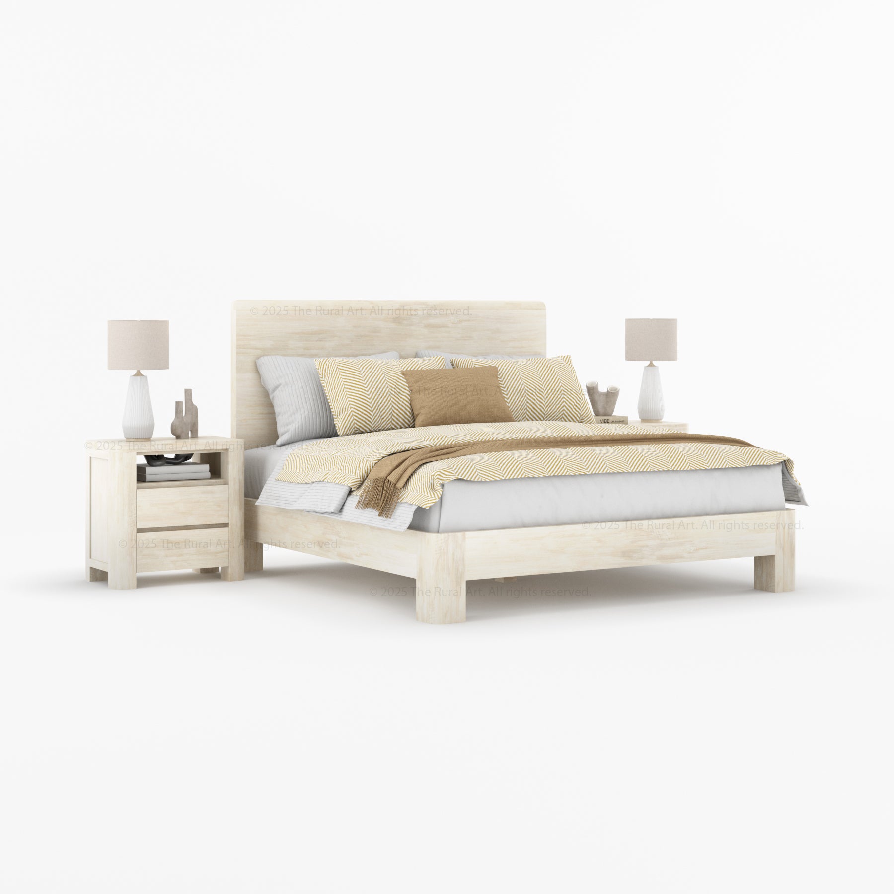 Levittown 6-Piece Solid Wood Bedroom Set with Bed, Bench & Storage