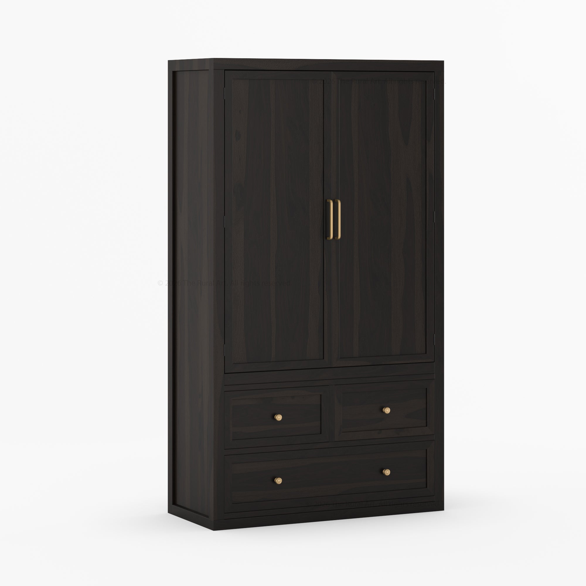 Seward Solid Wood Armoire with Drawers and Hanging Storage