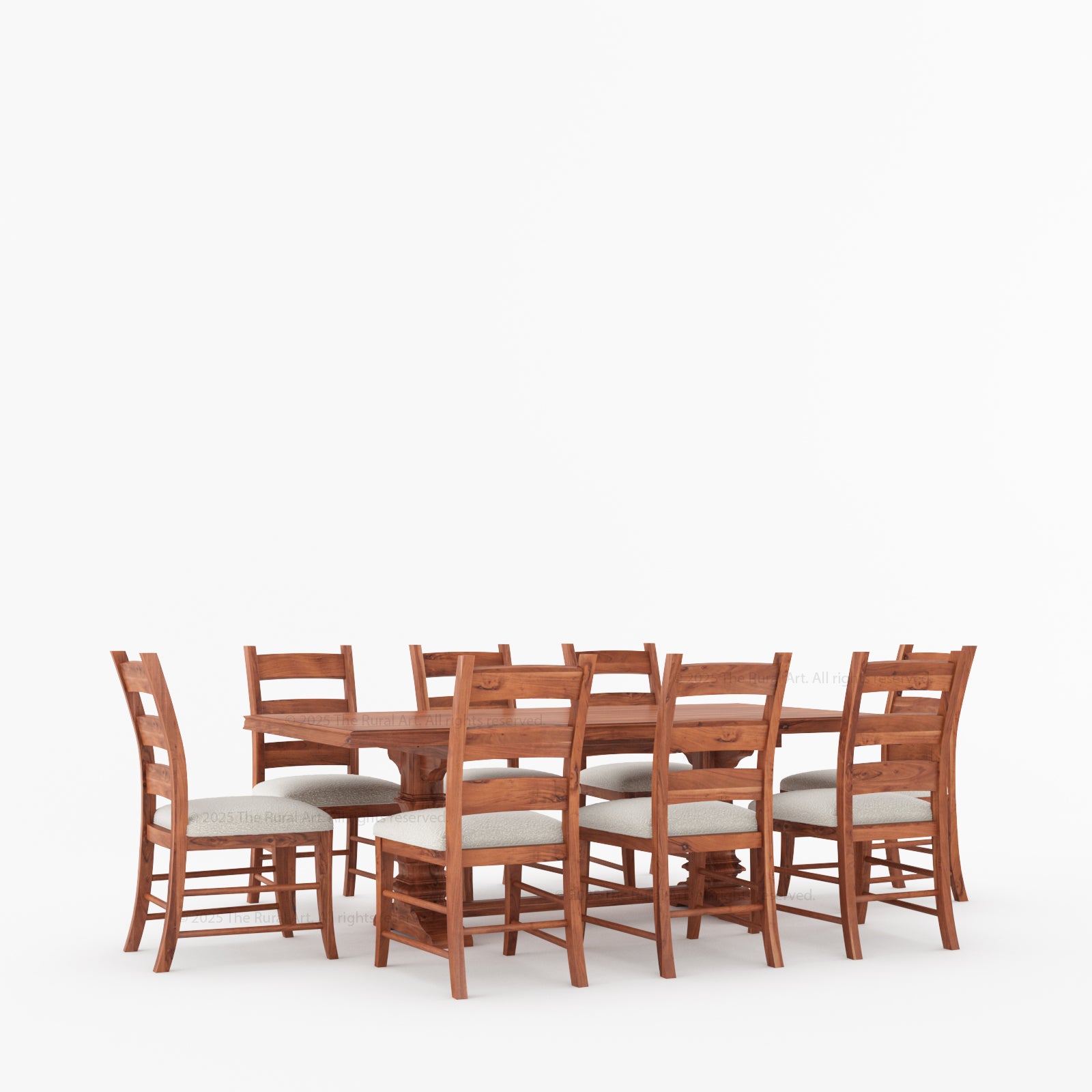 Goldfield Classic Solid Wood Dining Table & Ladder Back Chair Set