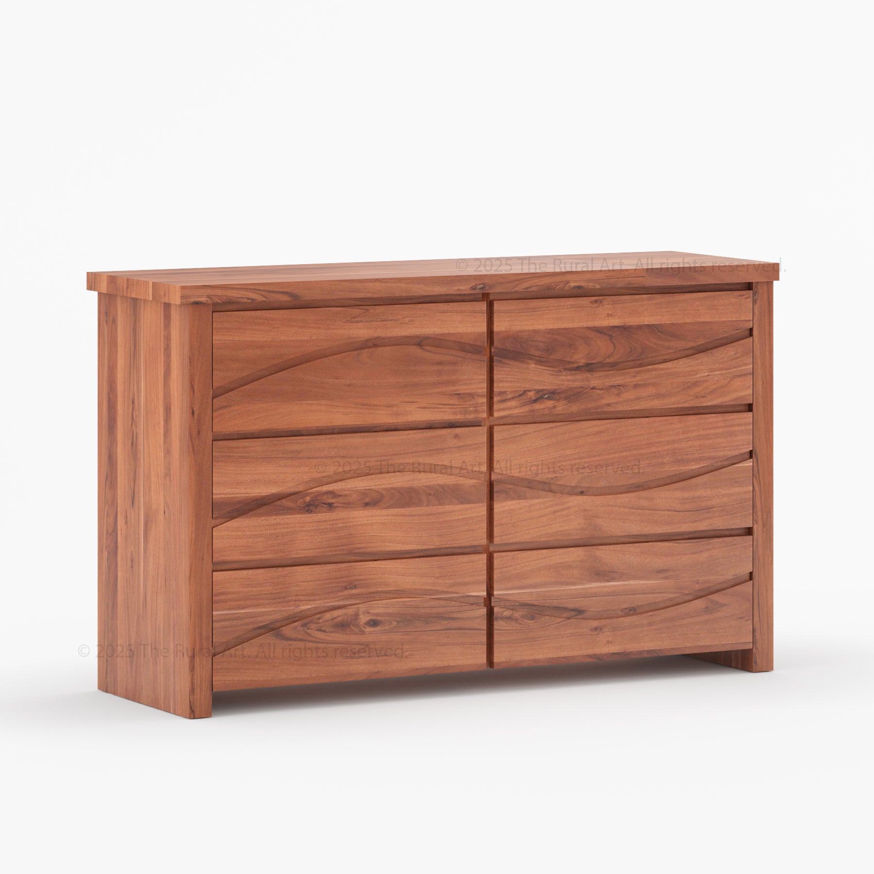 Seabrook Real Wood Drawer Dresser with Wave-Carved Fronts