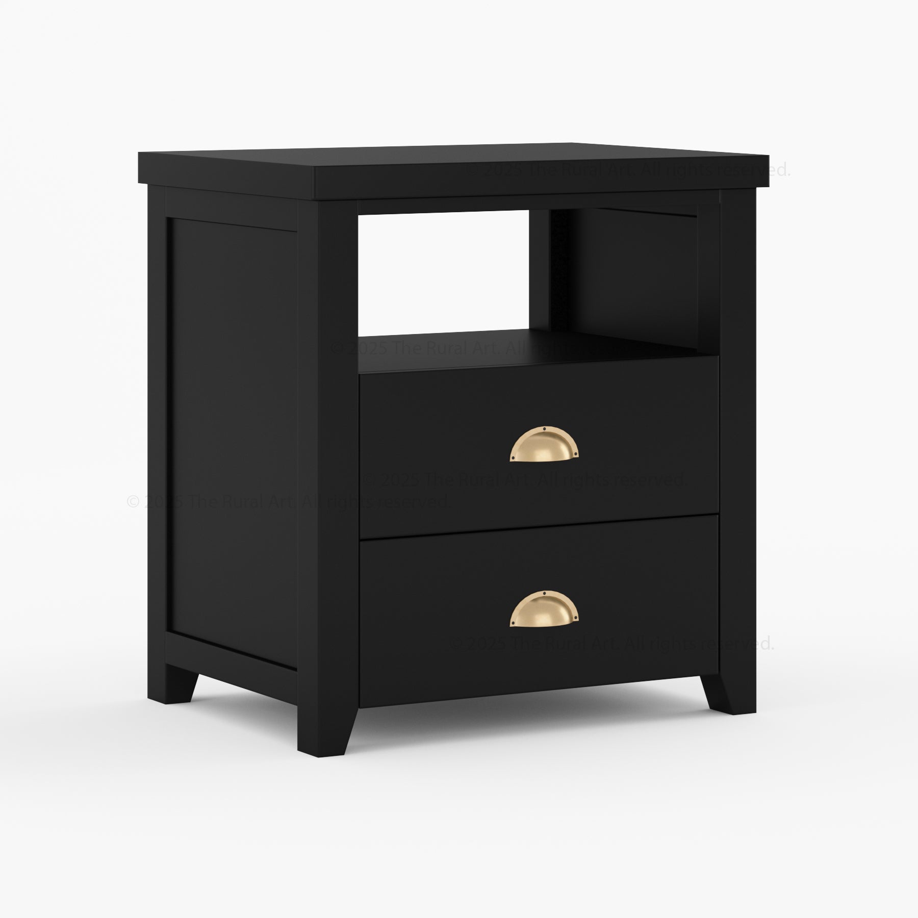 Baytown Solid Wood Nightstand with Drawer and Open Shelf
