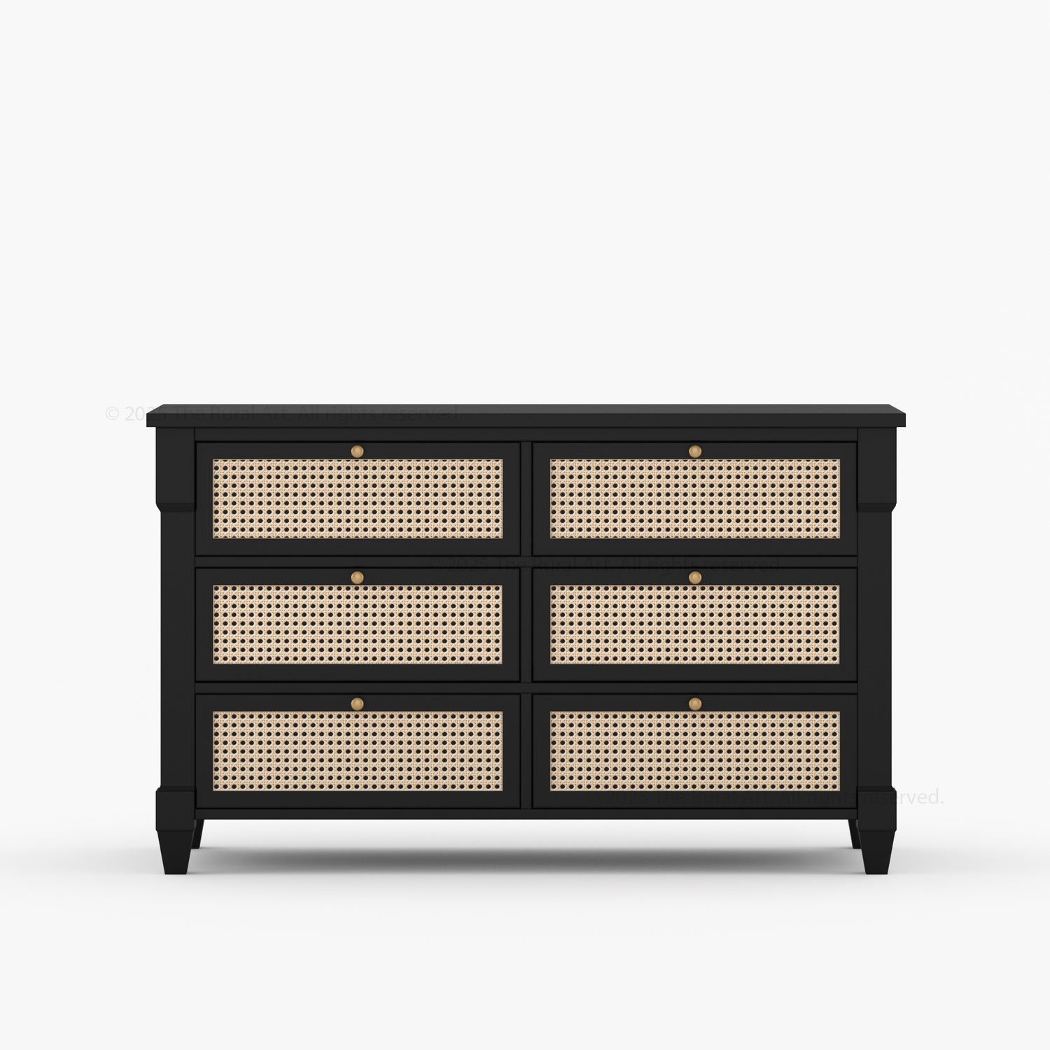 Hayward Solid Wood & Cane Six Drawer Dresser