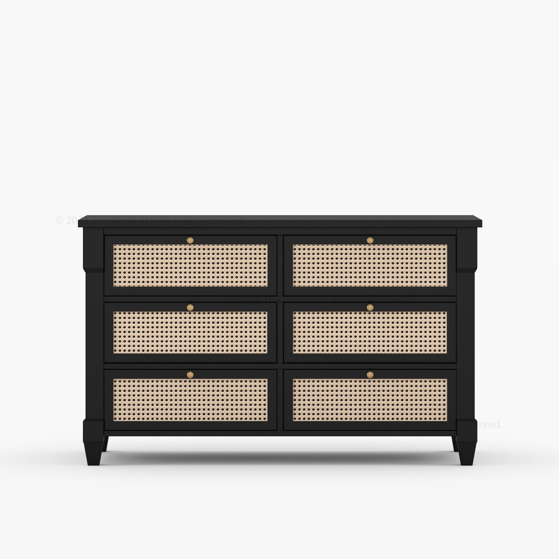 Hayward Solid Wood & Cane Six Drawer Dresser