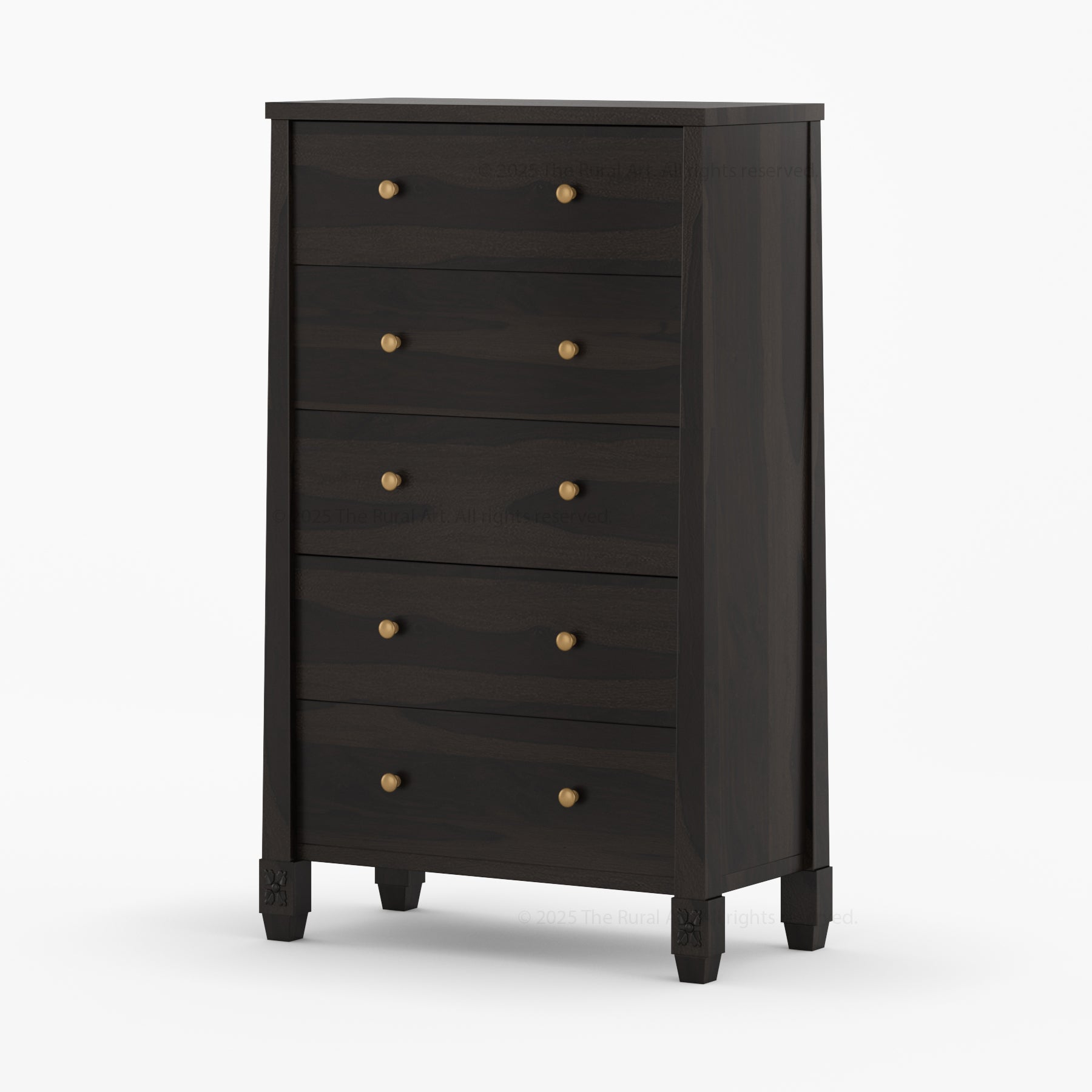 Dothan Solid Wood Dresser with Carved Floral Legs