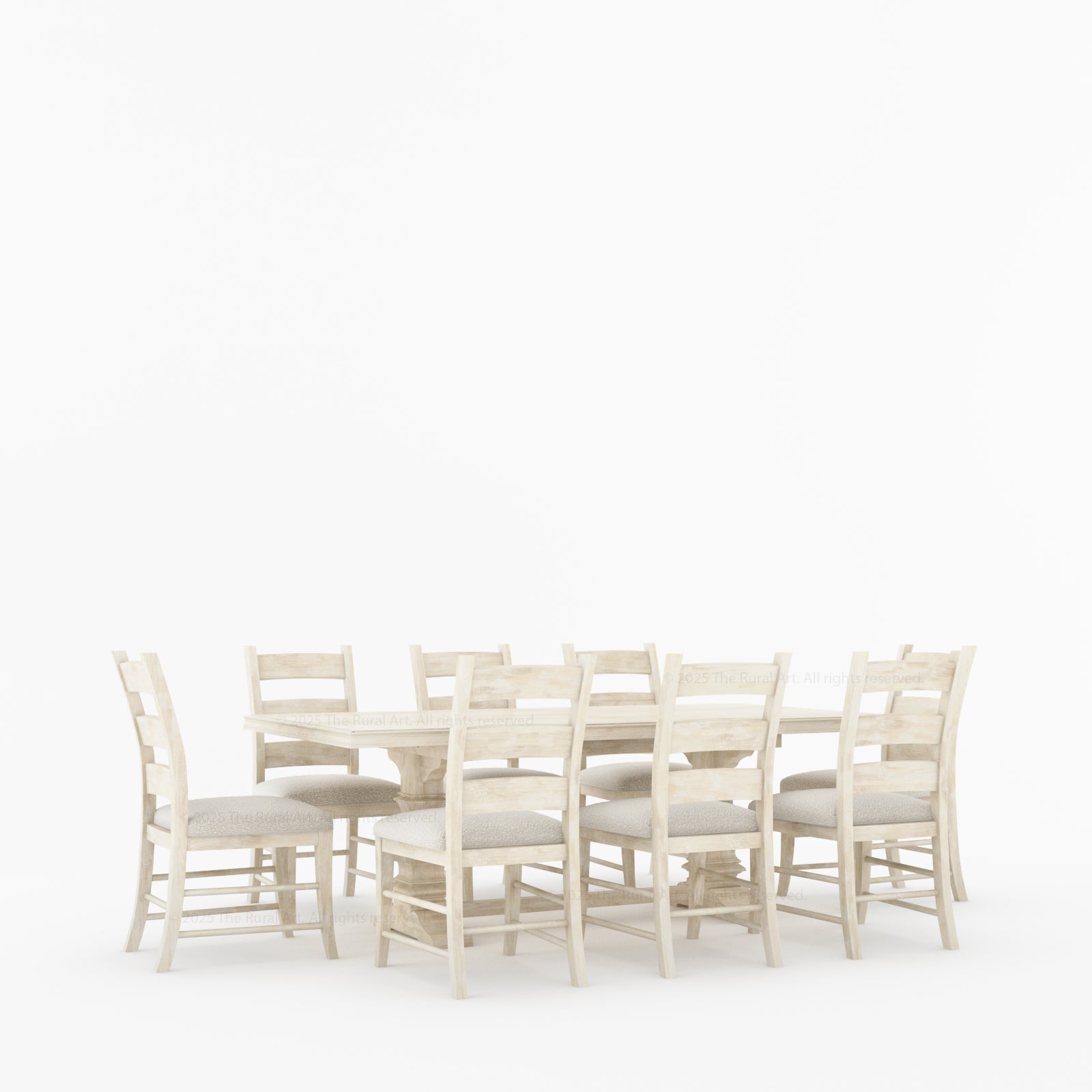 Goldfield Classic Solid Wood Dining Table & Ladder Back Chair Set