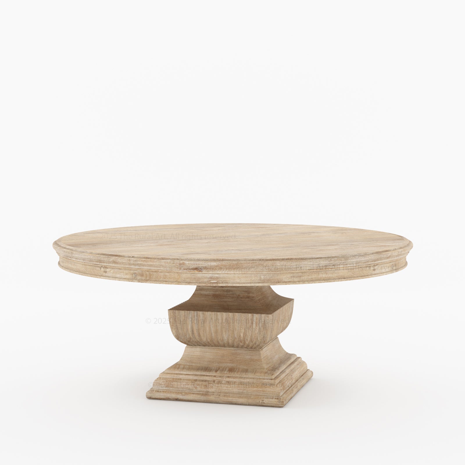Scottsdale Round Pedestal Solid Wood Dining Table with Sculptural Pedestal
